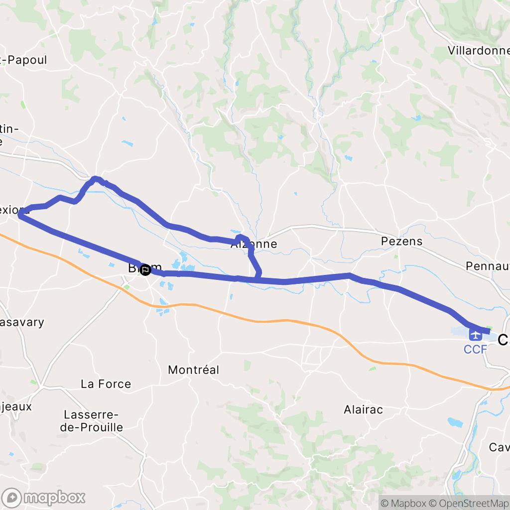 Bram : carte du parcours de randonnée - France
