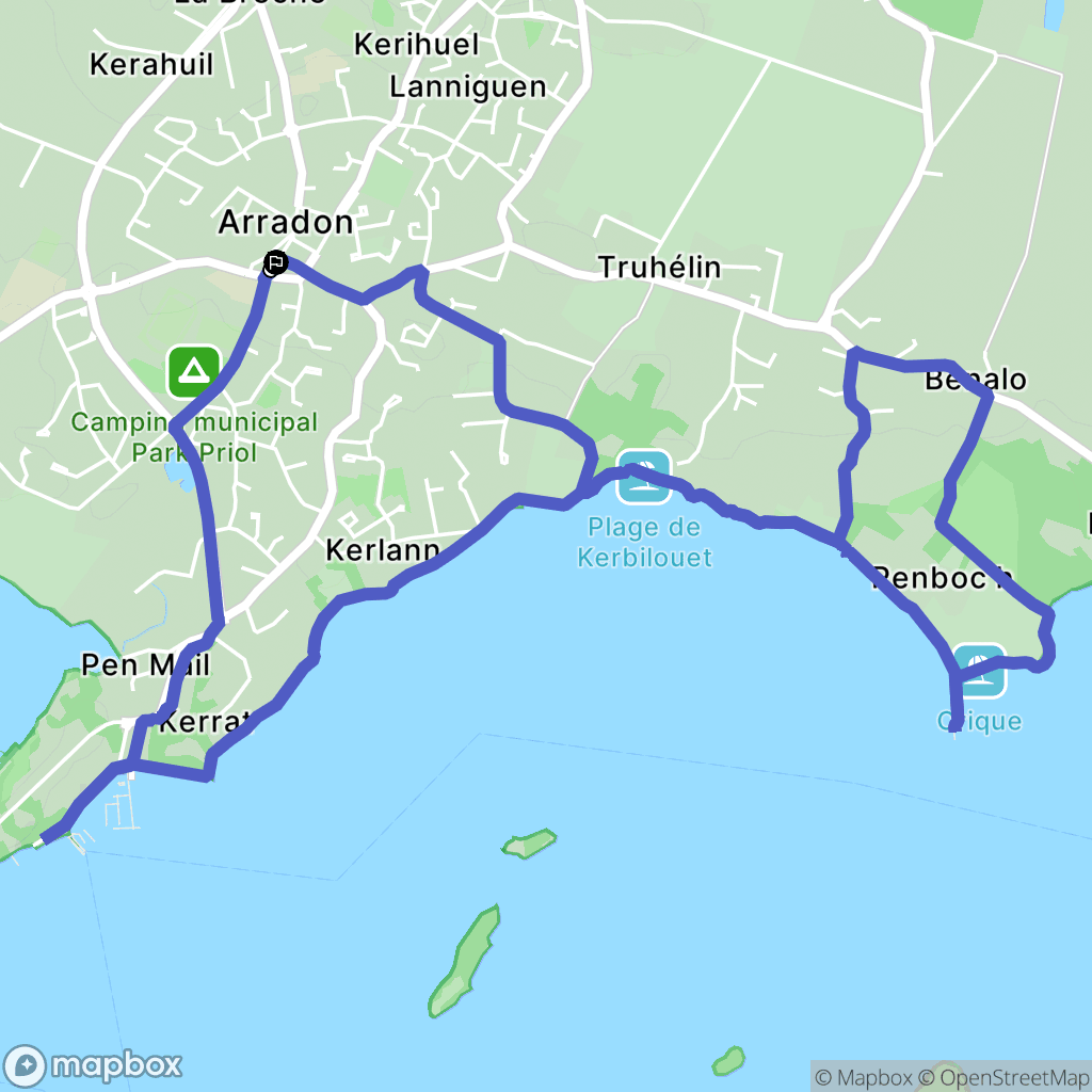 Arradon : carte du parcours de randonnée - France