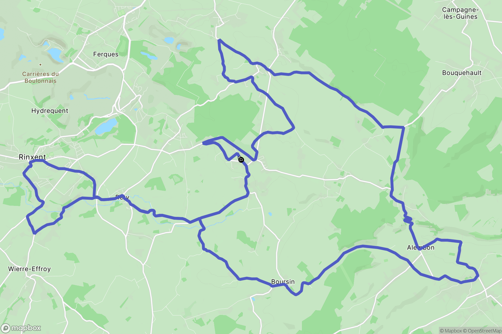 Hardinghen : carte du parcours de randonnée - France
