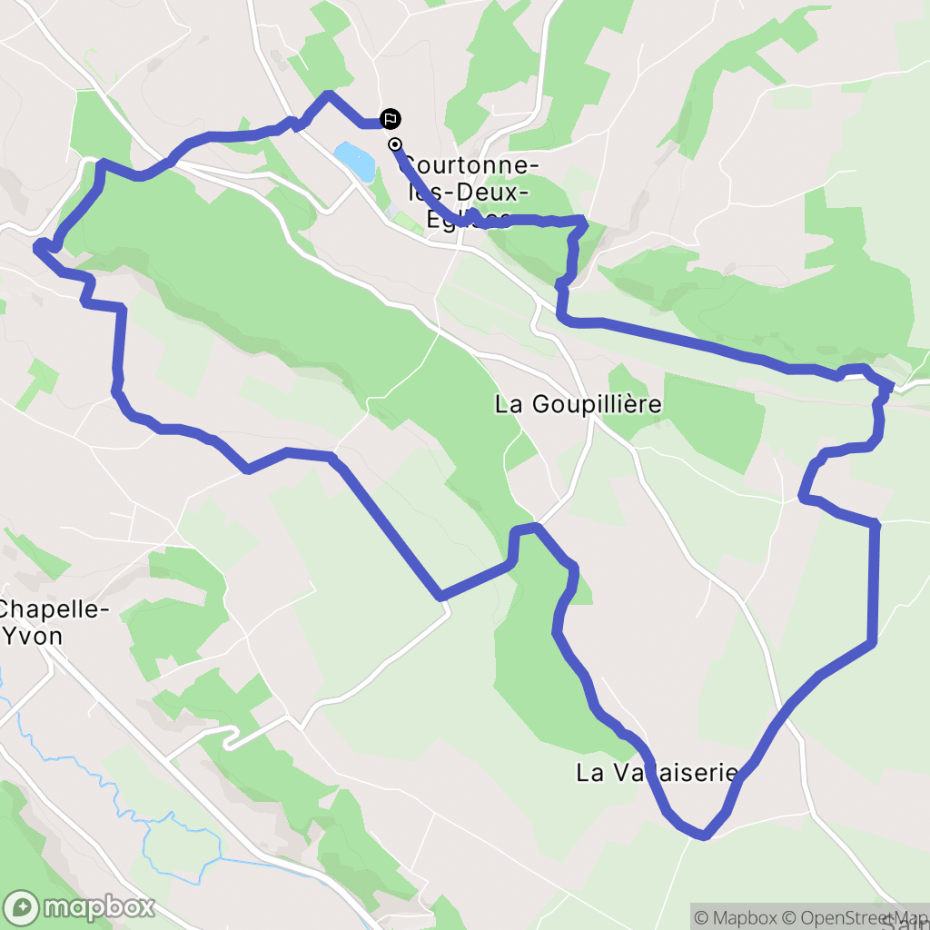 Courtonne-les-Deux-Églises : carte du parcours de randonnée - France