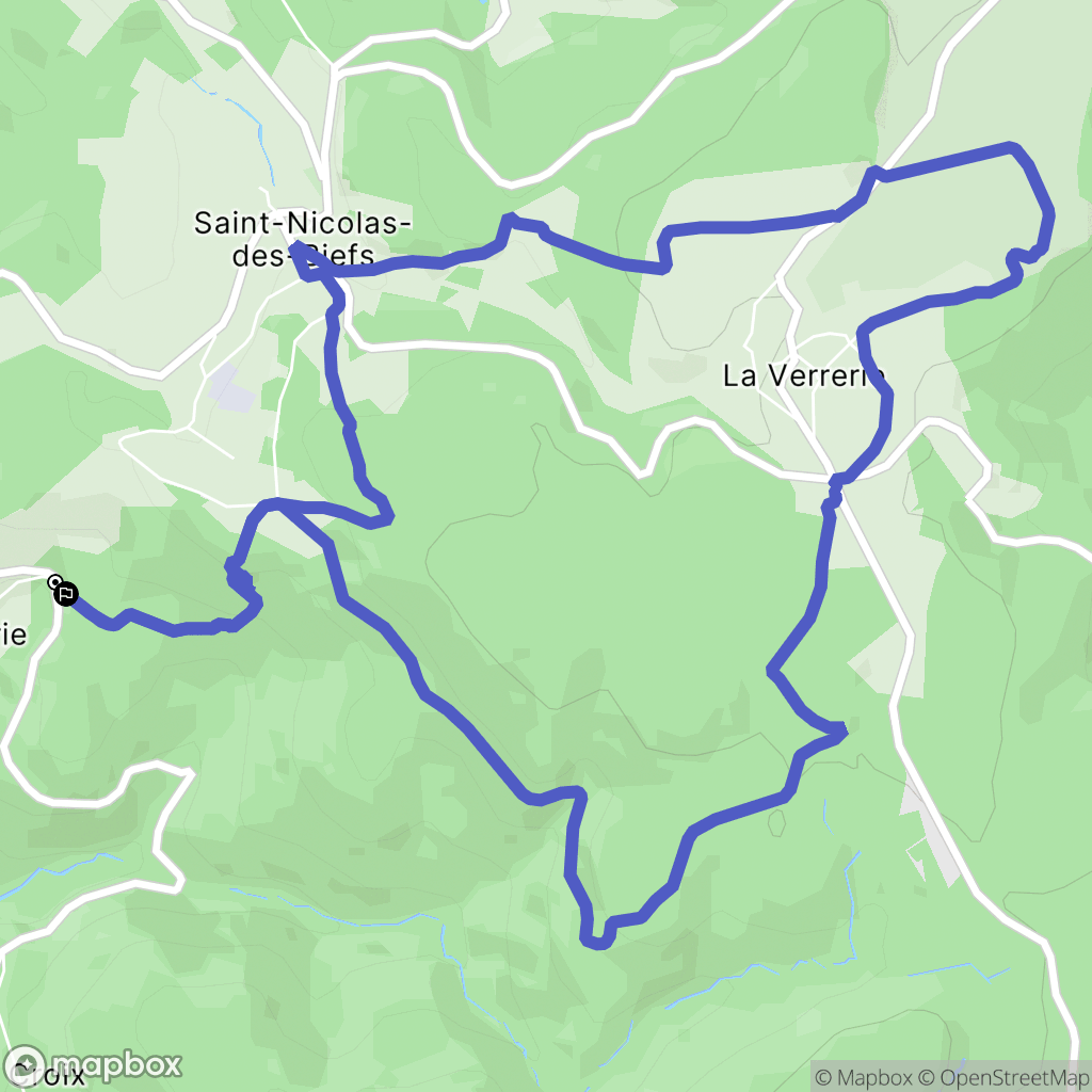 Saint-Nicolas-des-Biefs : carte du parcours de randonnée - France