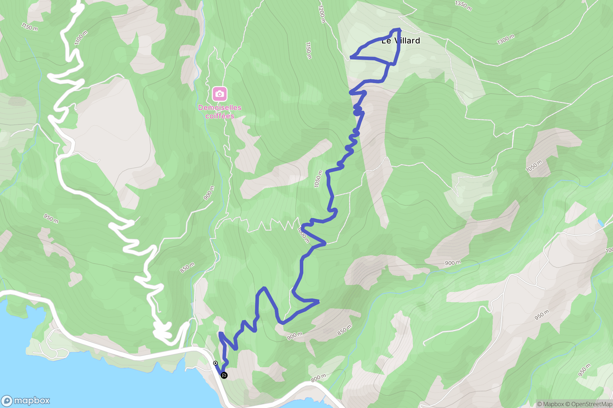 Le Lauzet-Ubaye : carte du parcours de randonnée - France