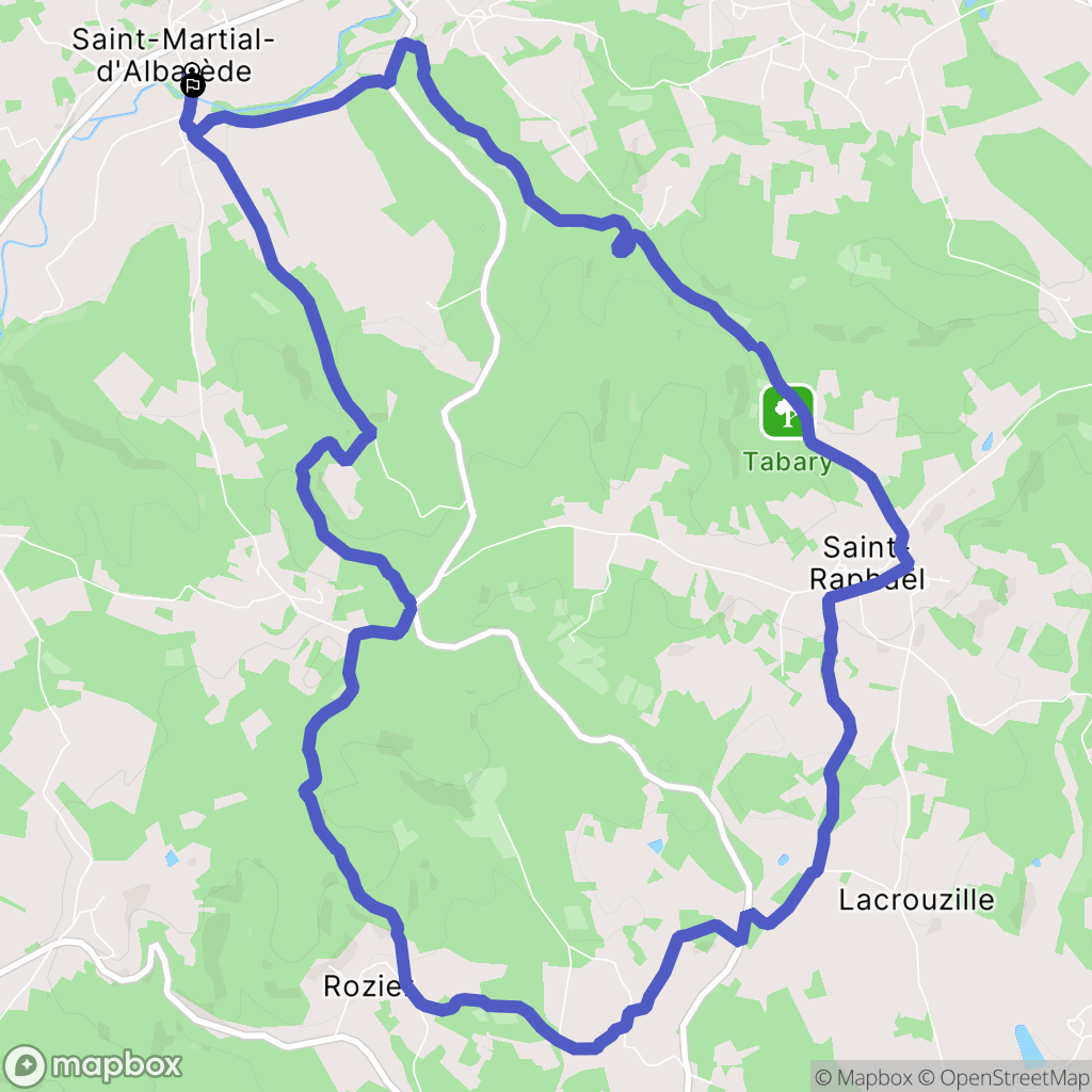 Saint-Martial-d'Albarède : carte du parcours de randonnée - France