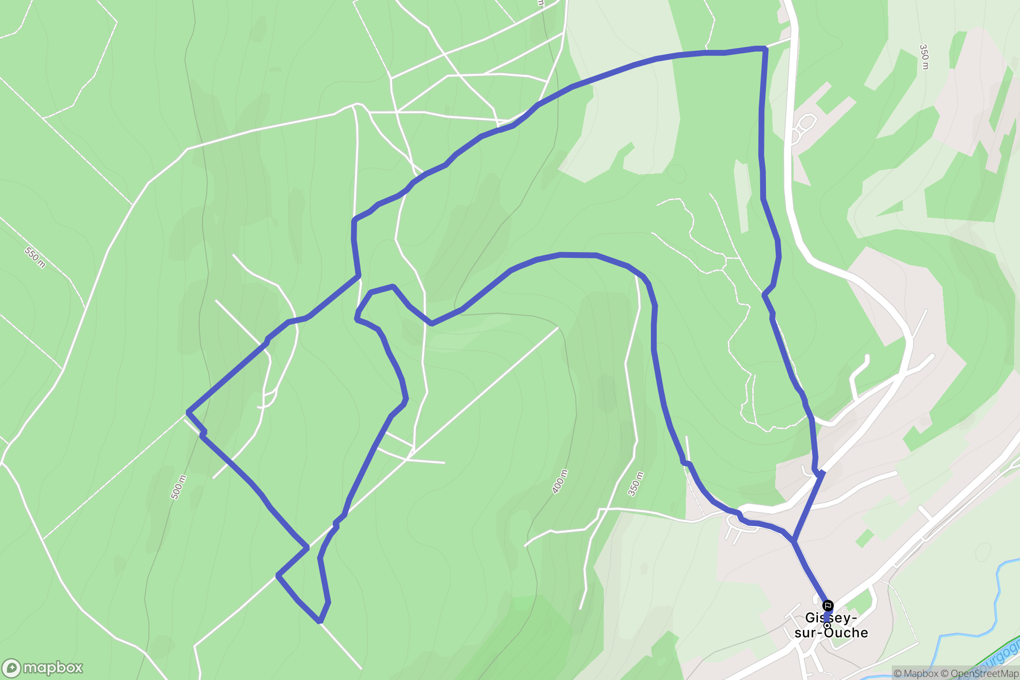 Gissey-sur-Ouche : carte du parcours de randonnée - France