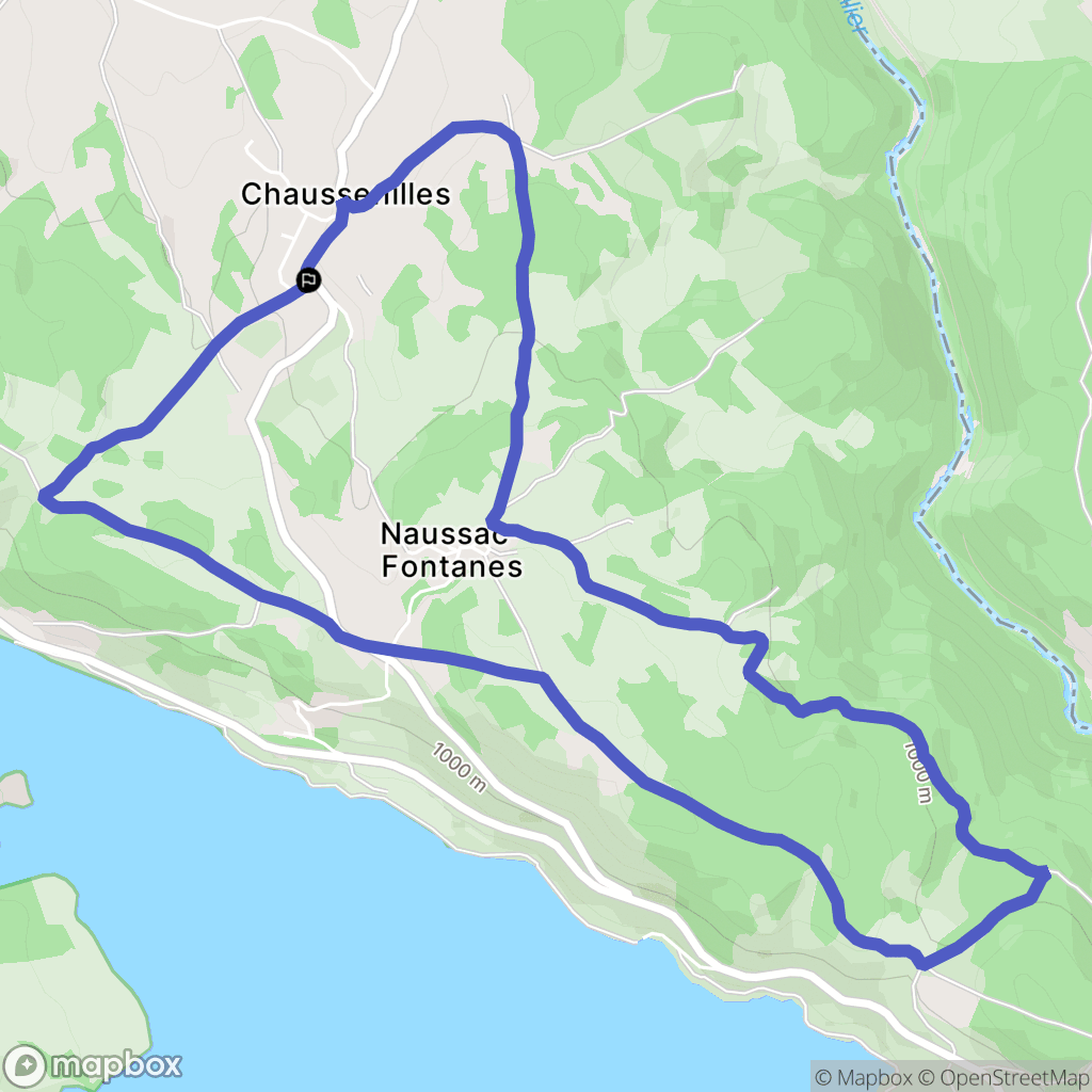 Naussac-Fontanes : carte du parcours de randonnée - France