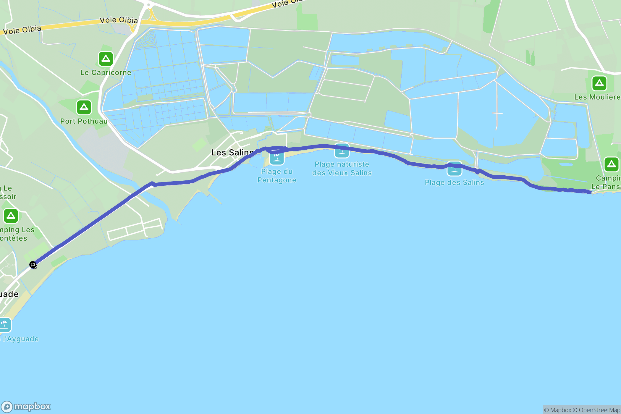 Hyères : carte du parcours de randonnée - France