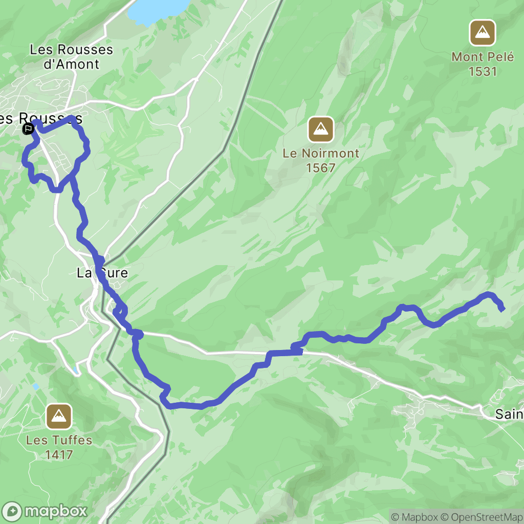 Les Rousses : carte du parcours de randonnée - France