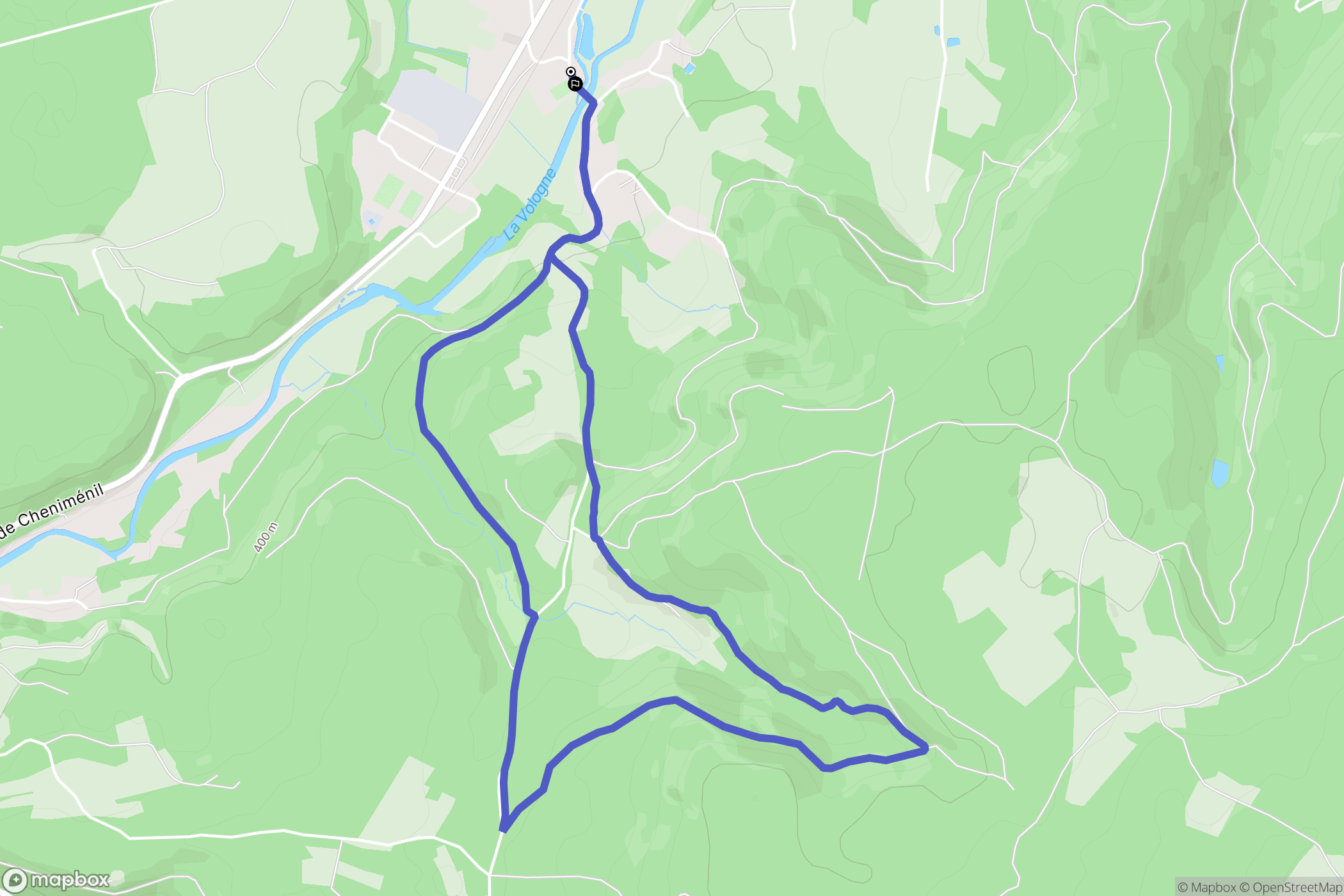 Cheniménil : carte du parcours de randonnée - France