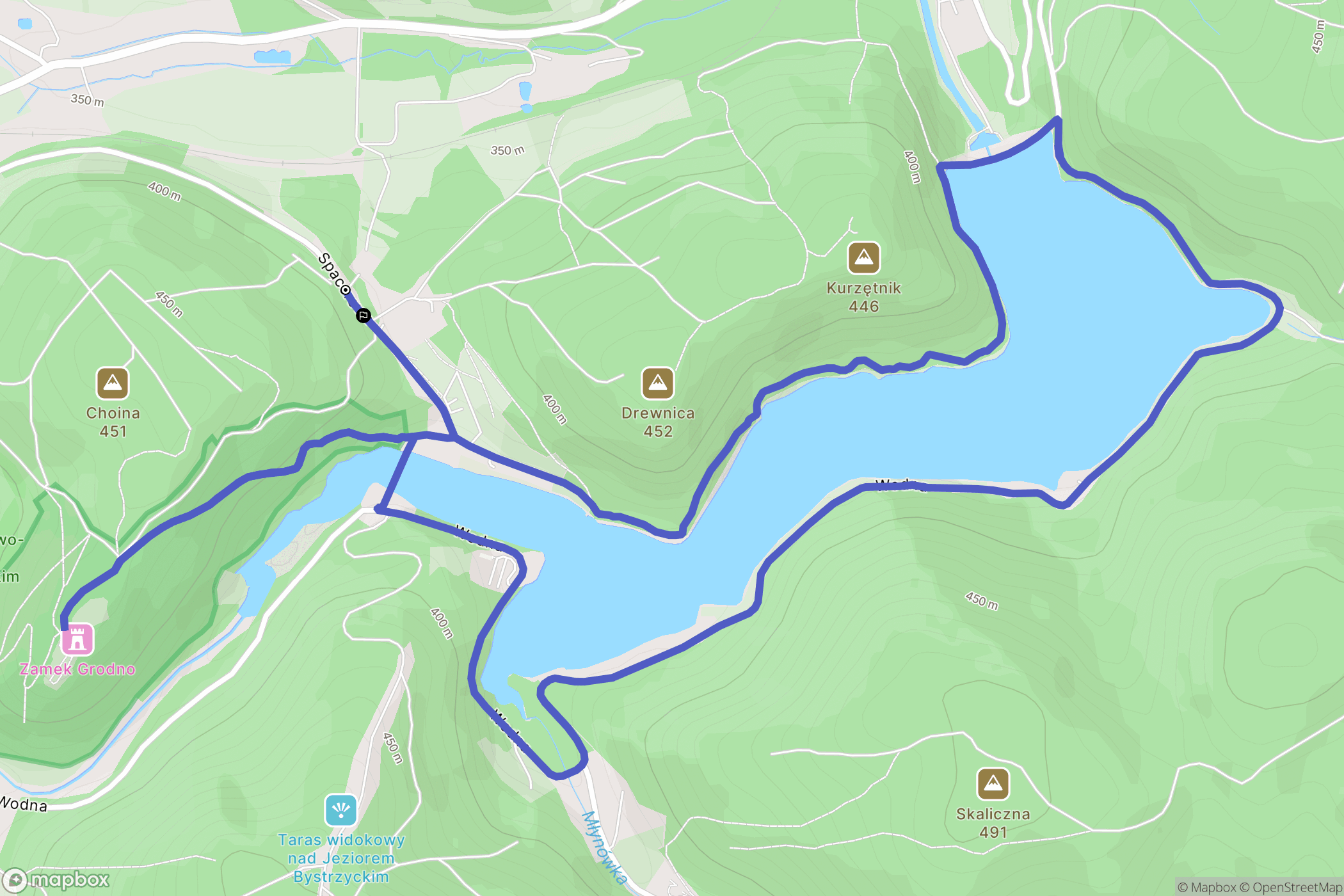 Zagórze Śląskie: mapa trasy - Poland