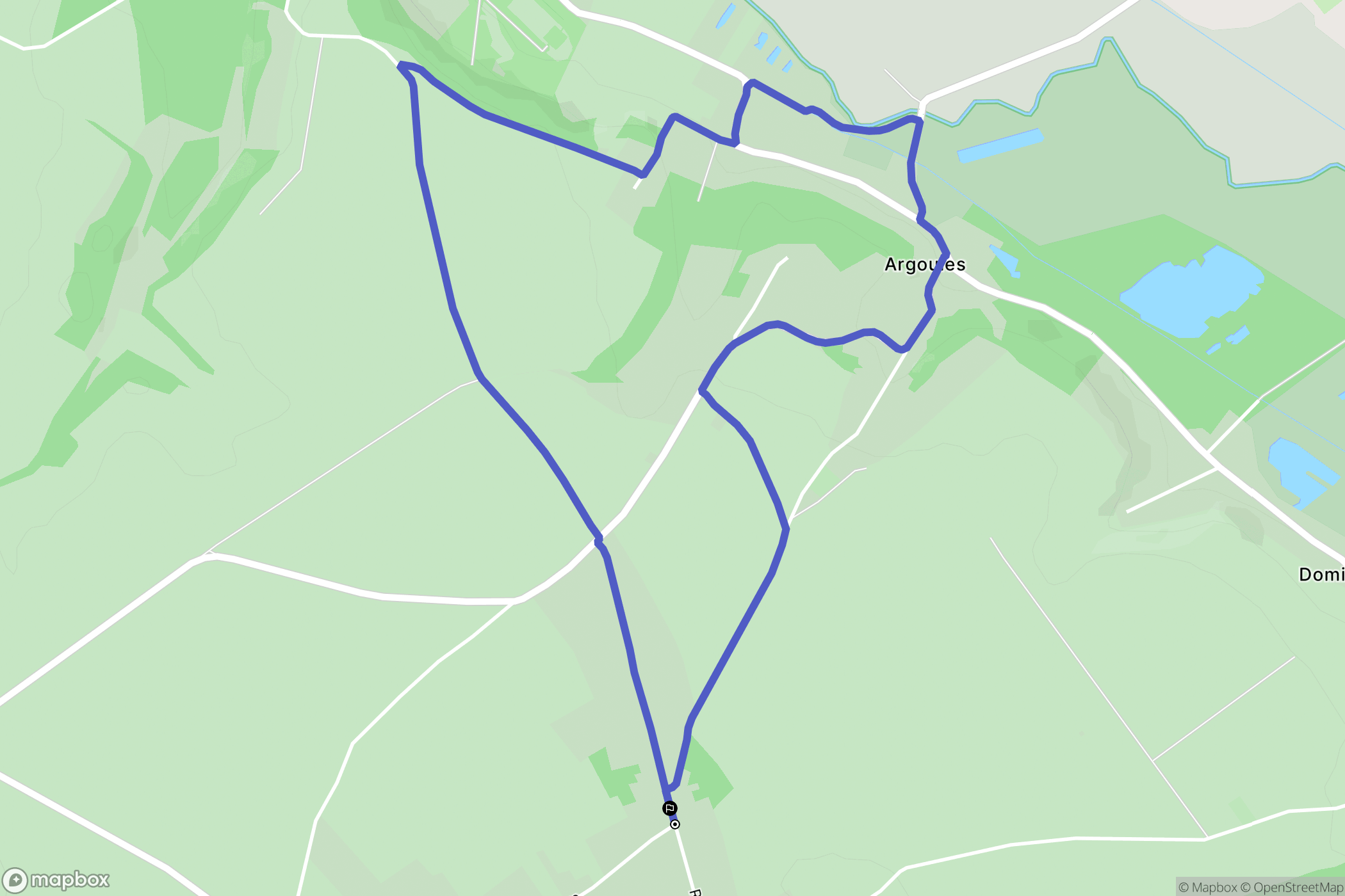 Argoules : carte du parcours de randonnée - France