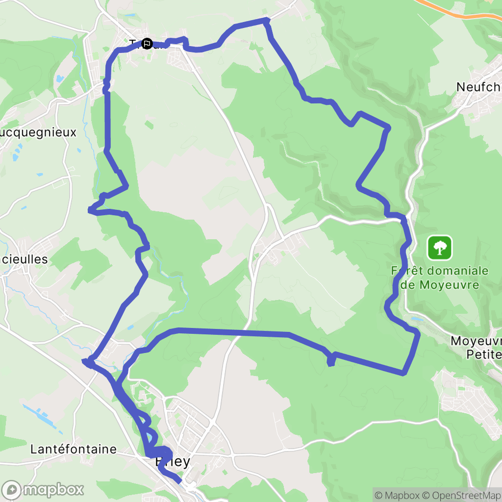 Trieux : carte du parcours de randonnée - France
