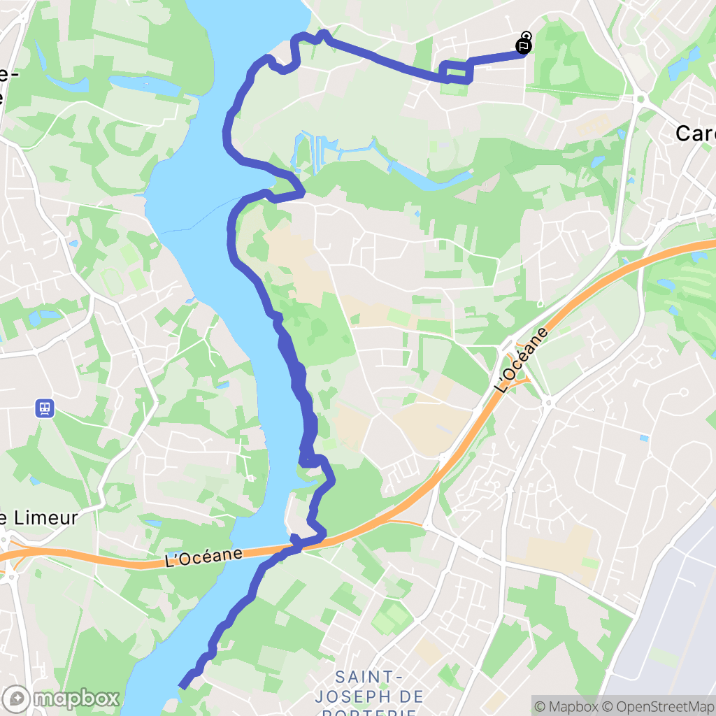 Carquefou : carte du parcours de randonnée - France