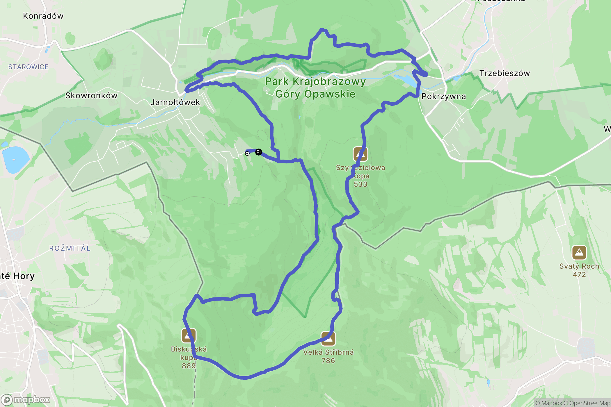 Jarnołtówek: mapa trasy - Poland