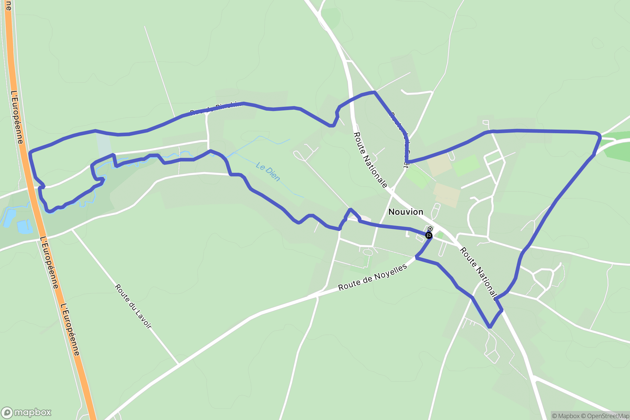 Nouvion : carte du parcours de randonnée - France