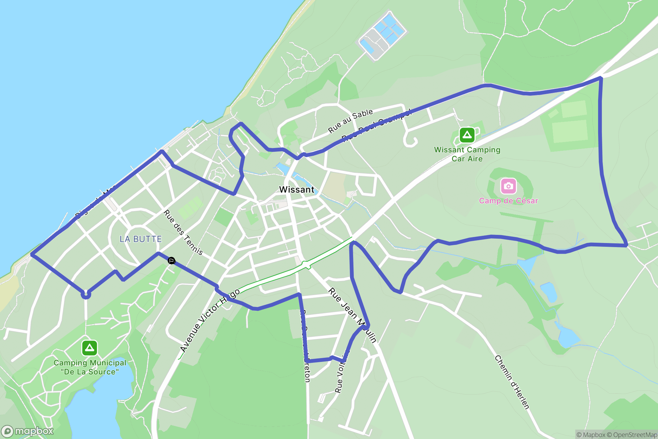 Wissant : carte du parcours de randonnée - France