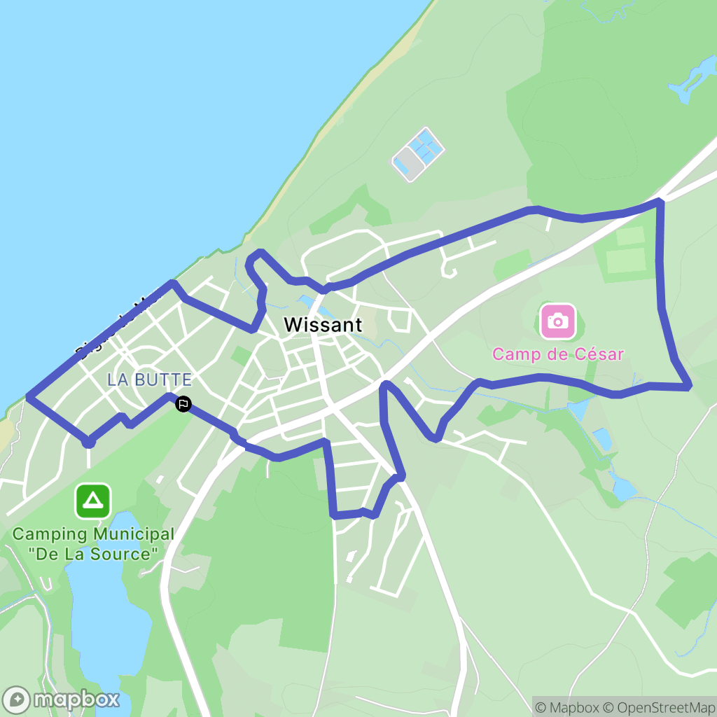 Wissant : carte du parcours de randonnée - France