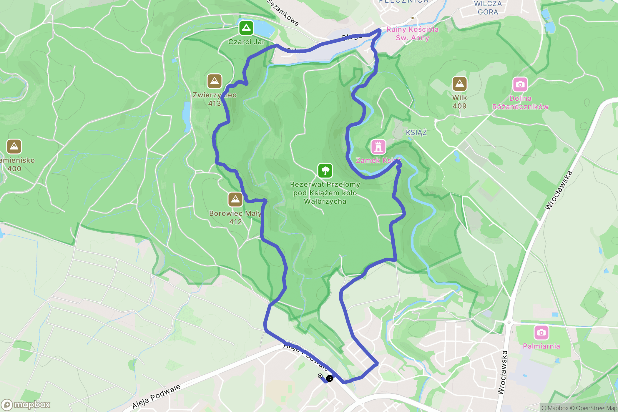 Wałbrzych: mapa trasy - Poland
