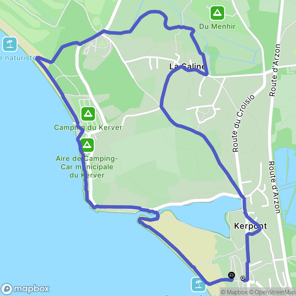 Saint-Gildas-de-Rhuys : carte du parcours de randonnée - France