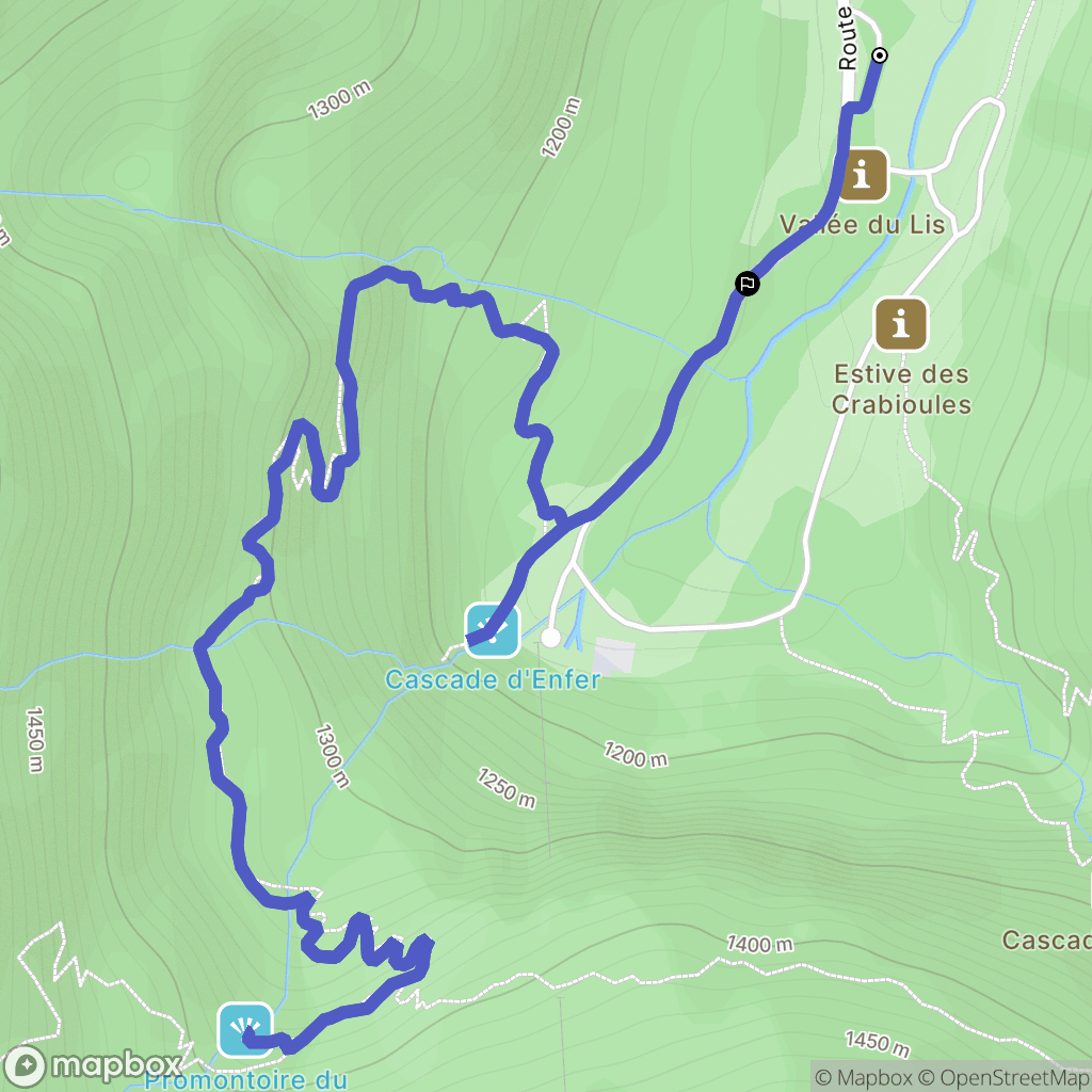Cazeaux-de-Larboust : carte du parcours de randonnée - France