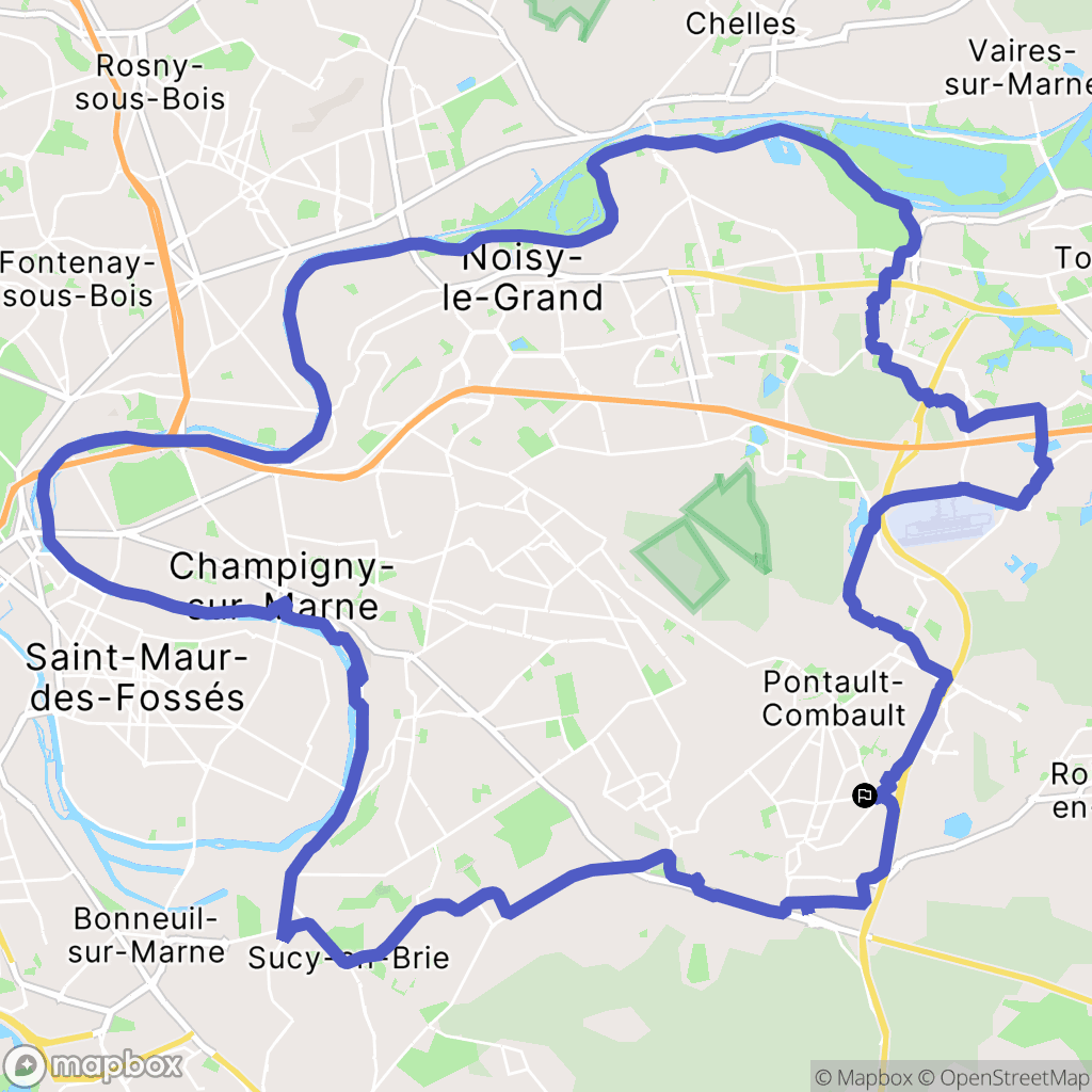 Pontault-Combault : carte du parcours de randonnée - France