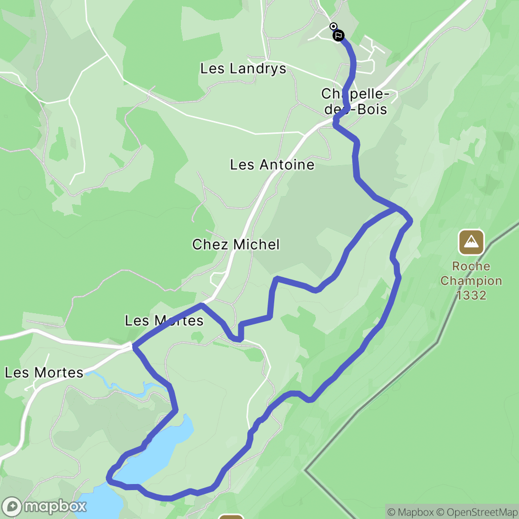 Chapelle-des-Bois : carte du parcours de randonnée - France