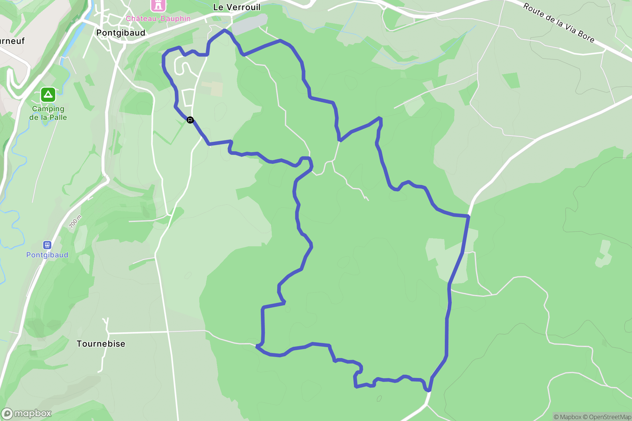 Pontgibaud : carte du parcours de randonnée - France