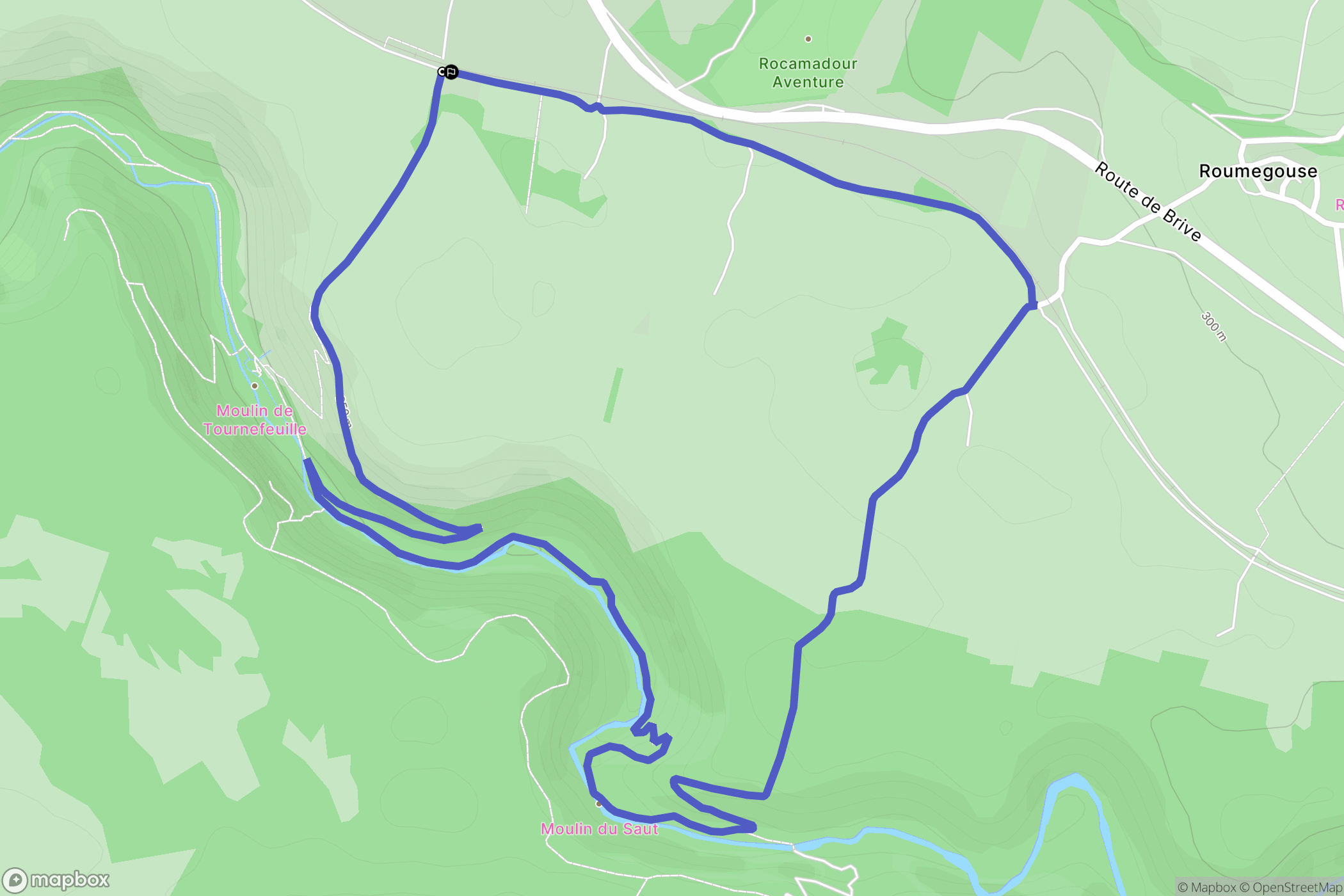 Rocamadour : carte du parcours de randonnée - France