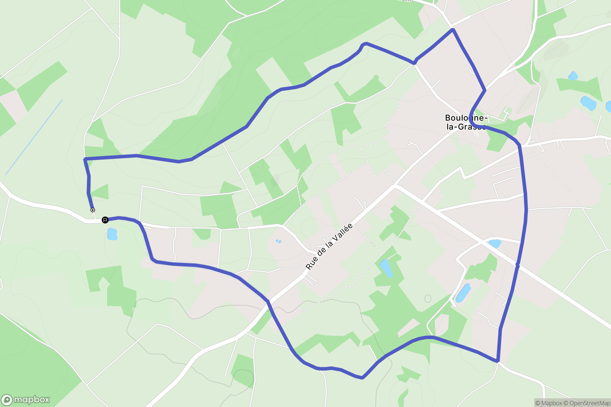 Boulogne-la-Grasse : carte du parcours de randonnée - France