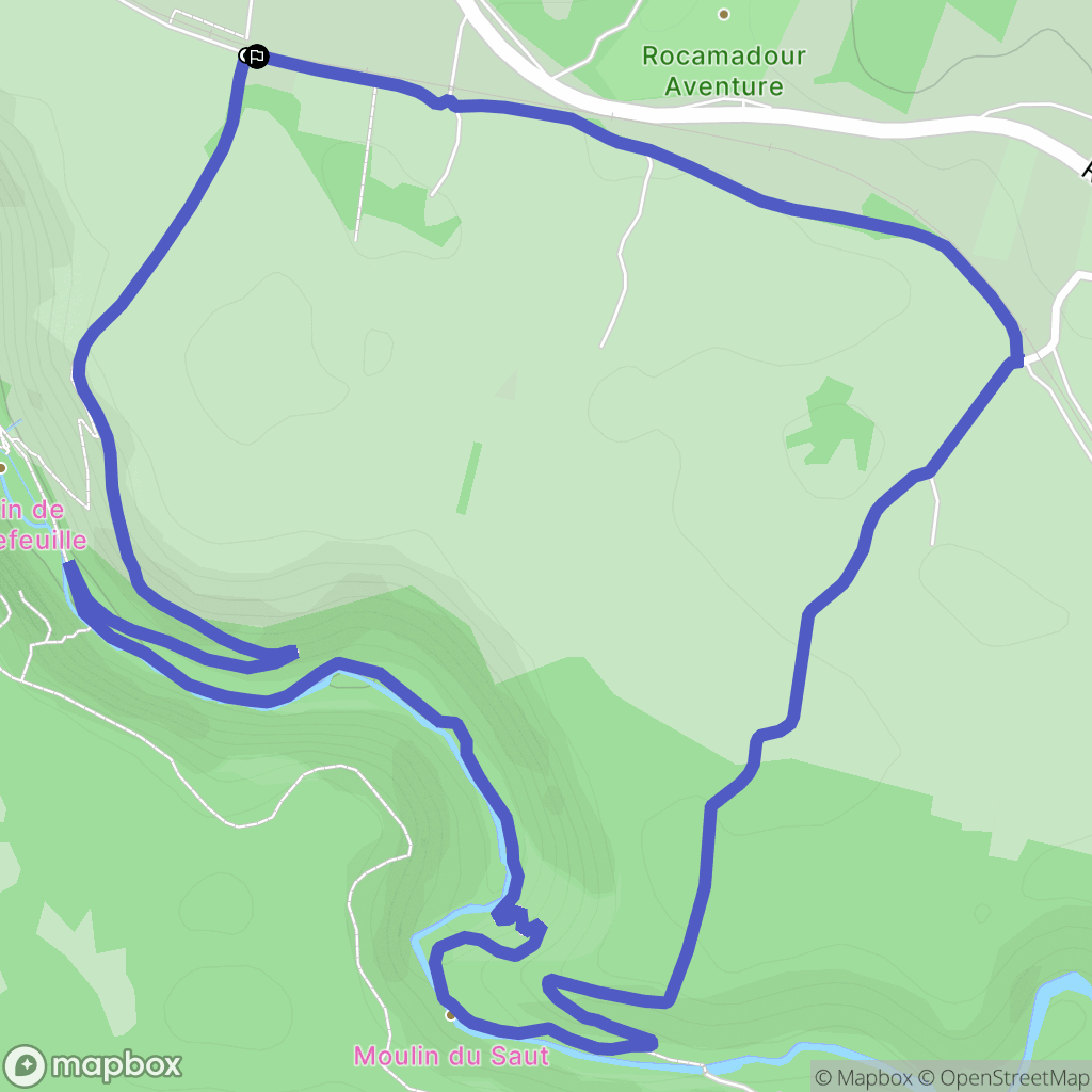 Rocamadour : carte du parcours de randonnée - France