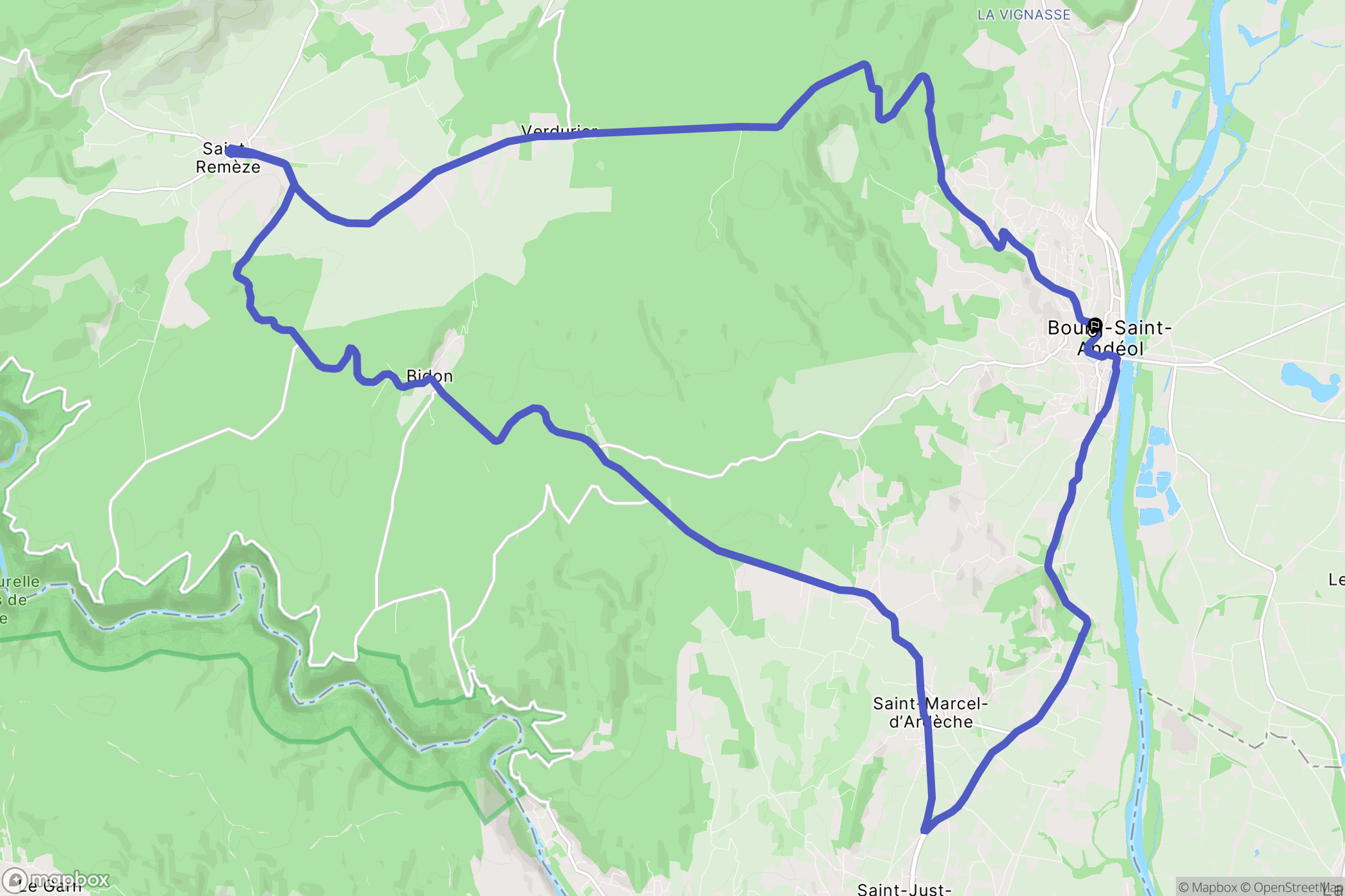 Bourg-Saint-Andéol : carte du parcours de randonnée - France