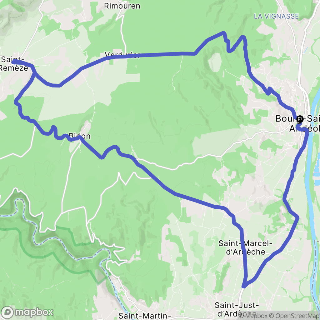 Bourg-Saint-Andéol : carte du parcours de randonnée - France