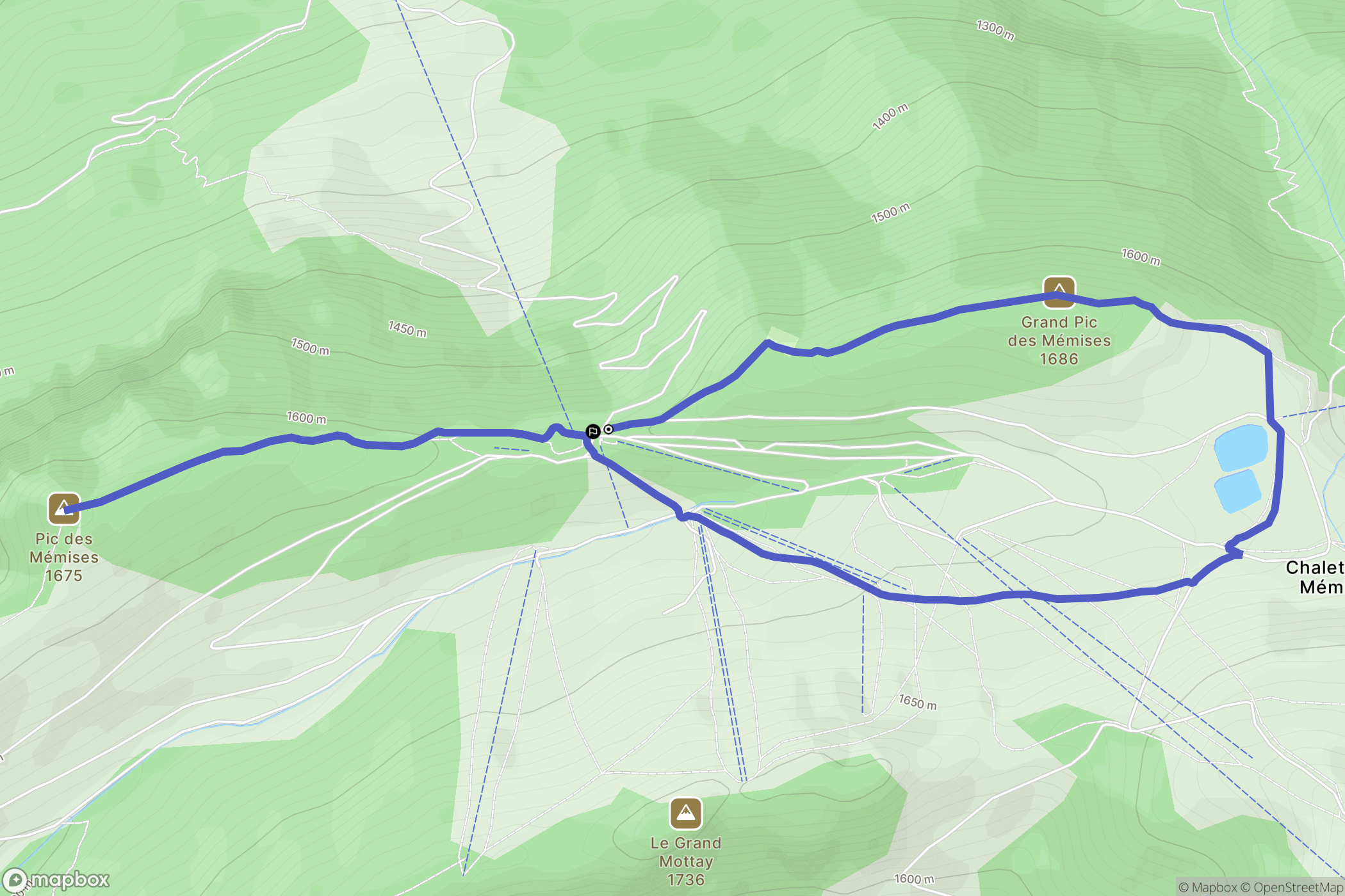 Thollon-les-Mémises : carte du parcours de randonnée - France