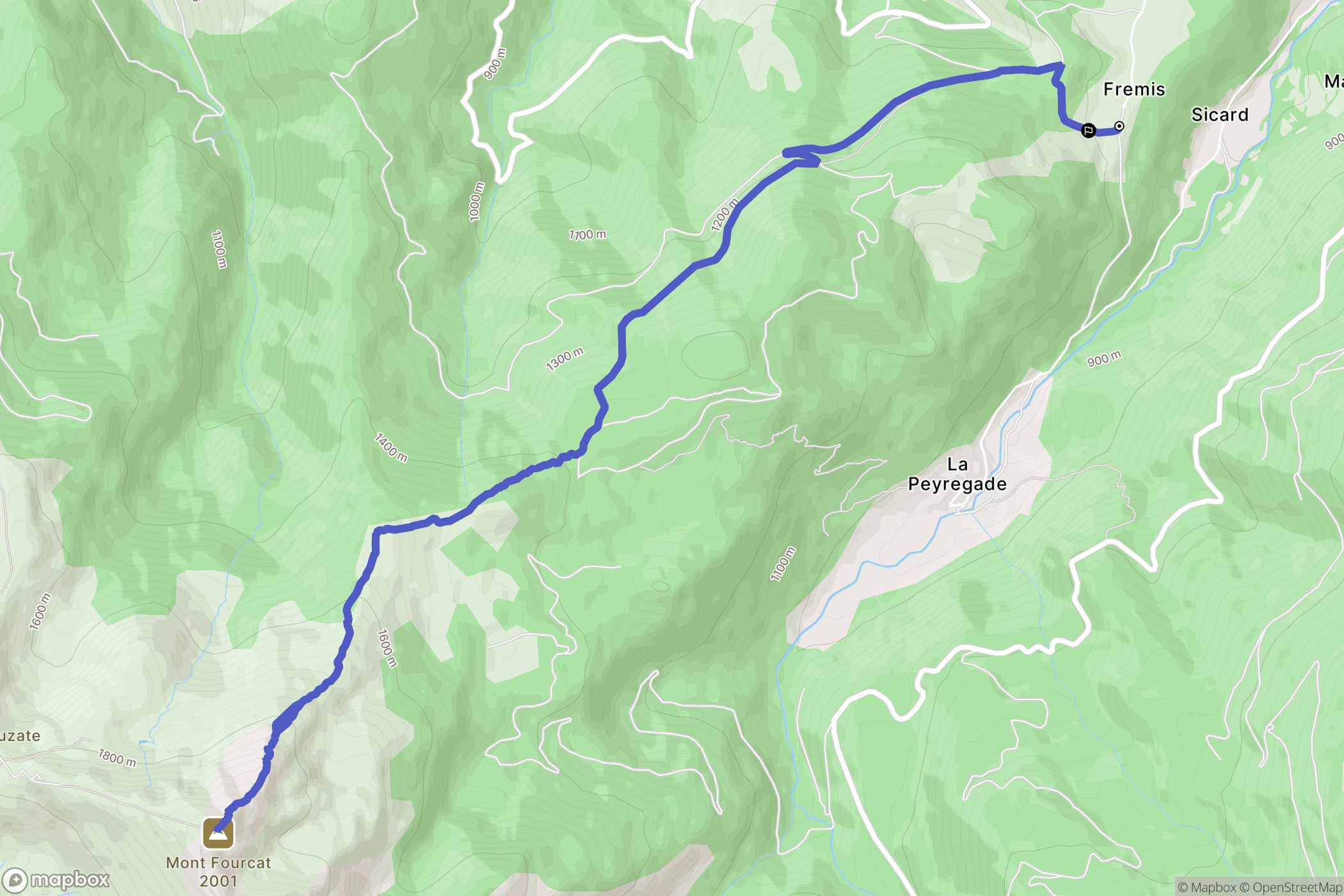 Montferrier : carte du parcours de randonnée - France