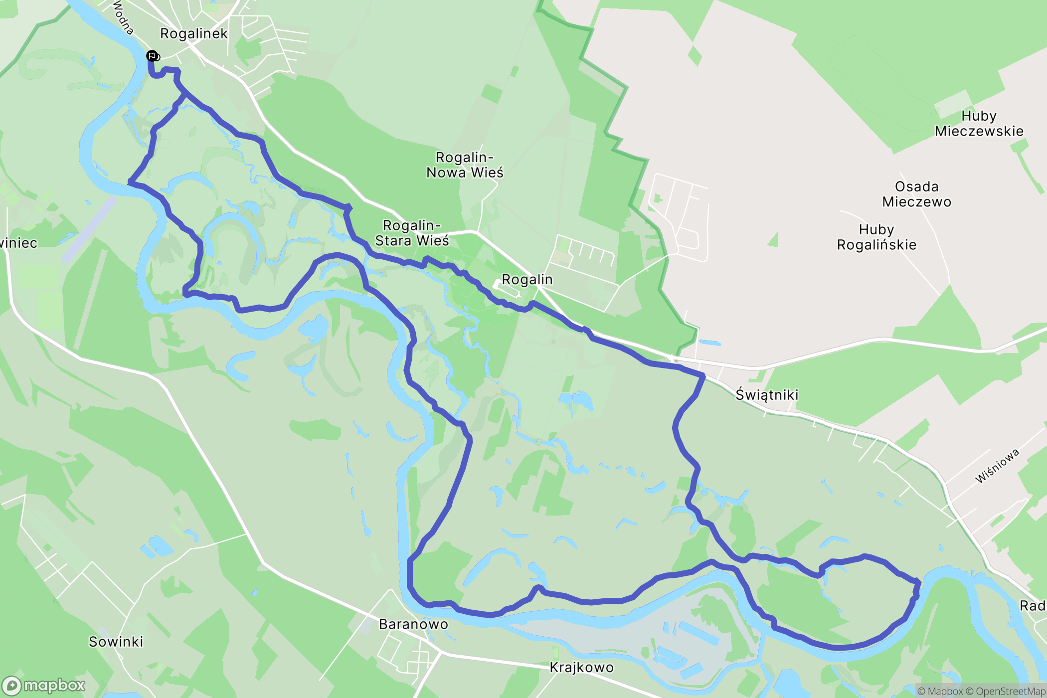 Rogalinek: mapa trasy - Poland