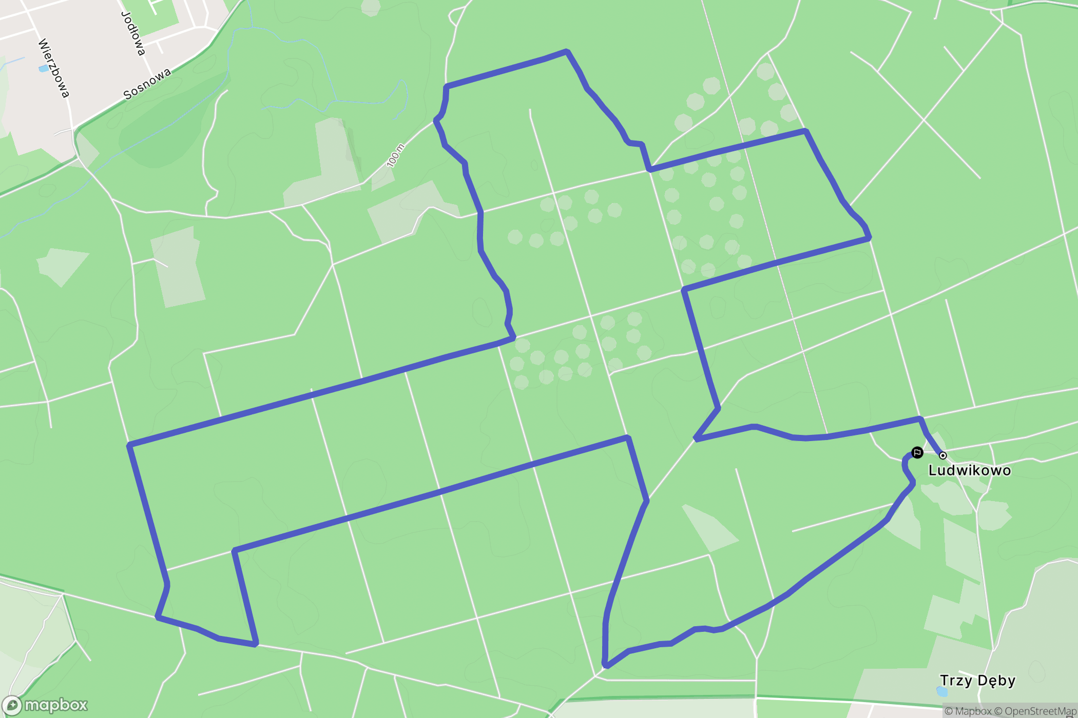 Ludwikowo: mapa trasy - Poland
