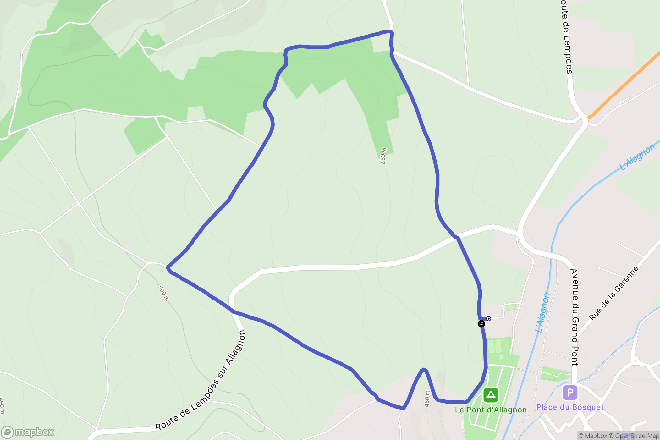 Lempdes-sur-Allagnon : carte du parcours de randonnée - France