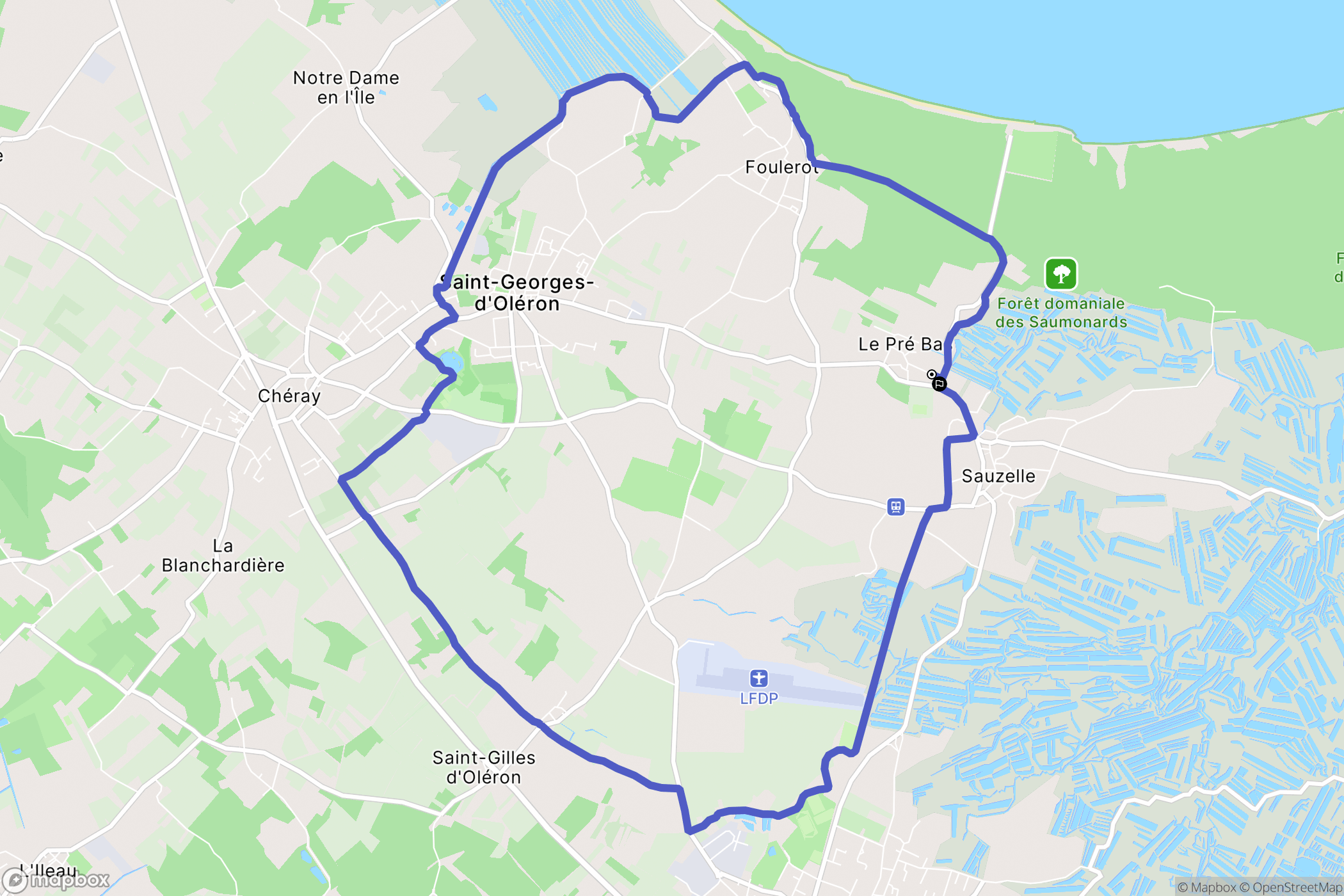 Saint-Georges-d'Oléron : carte du parcours de randonnée - France