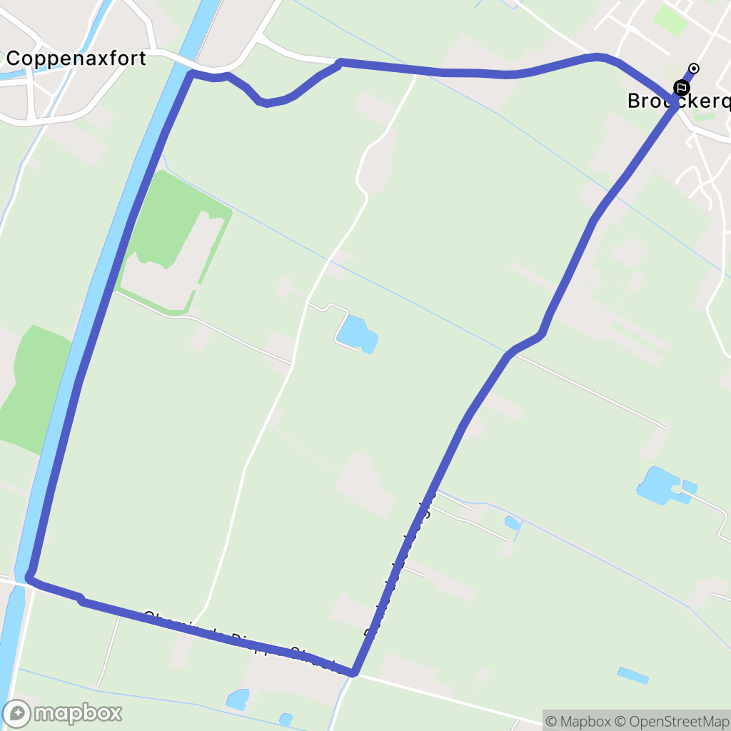 Brouckerque : carte du parcours de randonnée - France