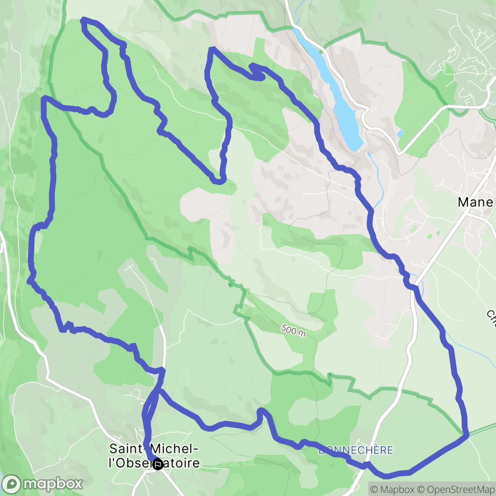 Saint-Michel-l'Observatoire : carte du parcours de randonnée - France