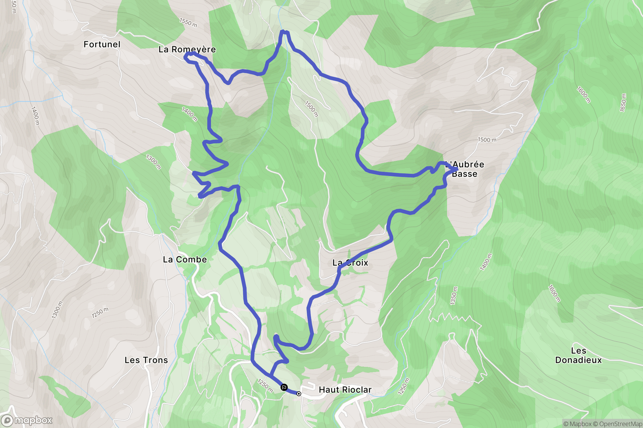 Méolans-Revel : carte du parcours de randonnée - France