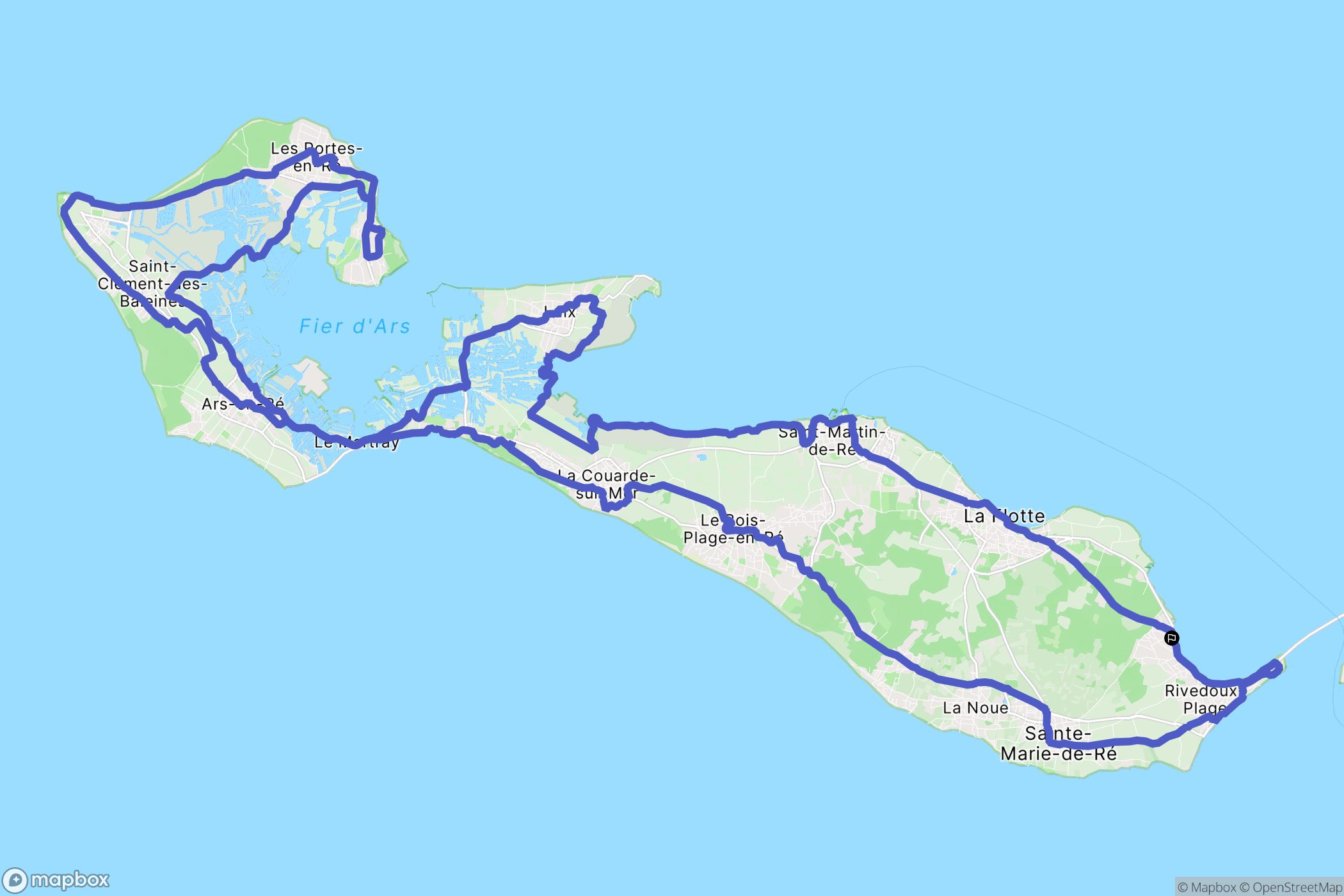 Rivedoux-Plage : carte du parcours de randonnée - France