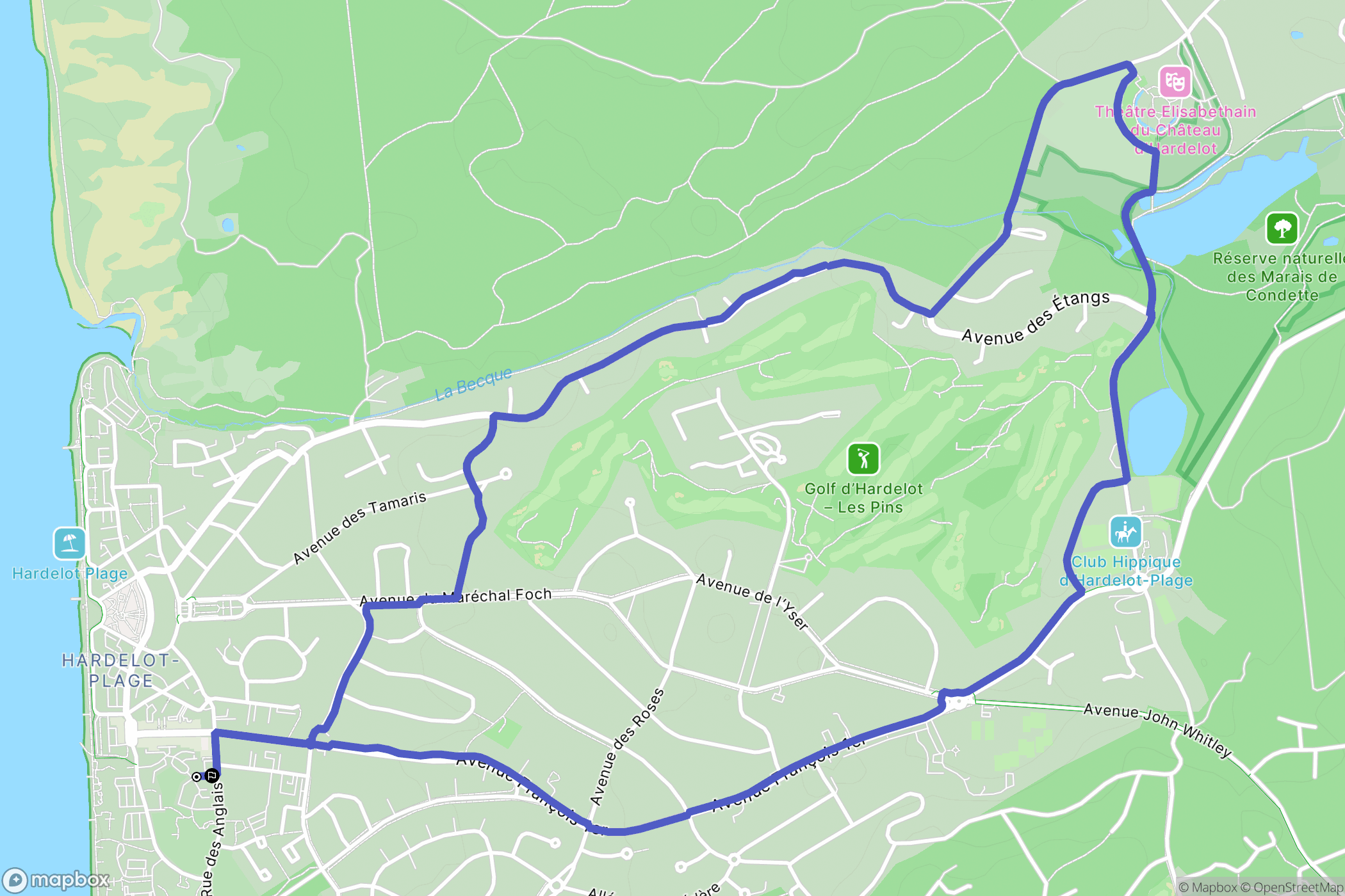 Neufchâtel-Hardelot : carte du parcours de randonnée - France