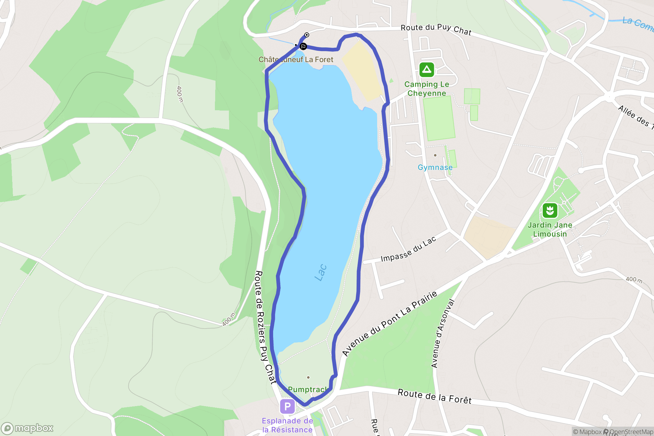 Châteauneuf-la-Forêt : carte du parcours de randonnée - France