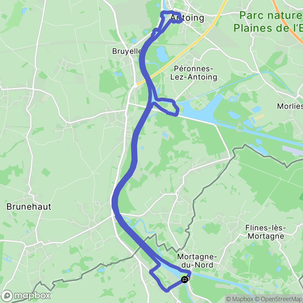 Mortagne-du-Nord : carte du parcours de randonnée - France