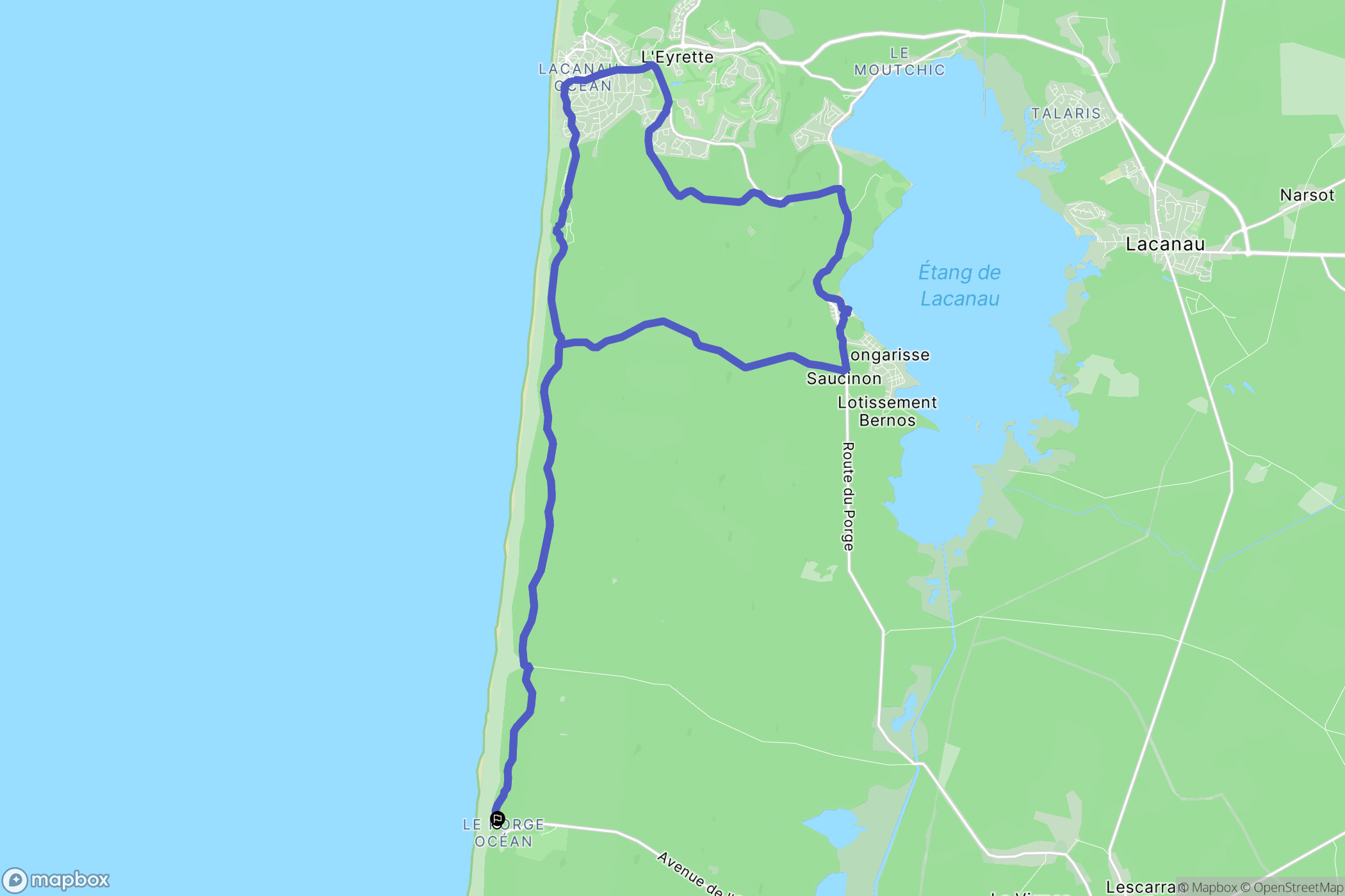 Le Porge : carte du parcours de randonnée - France