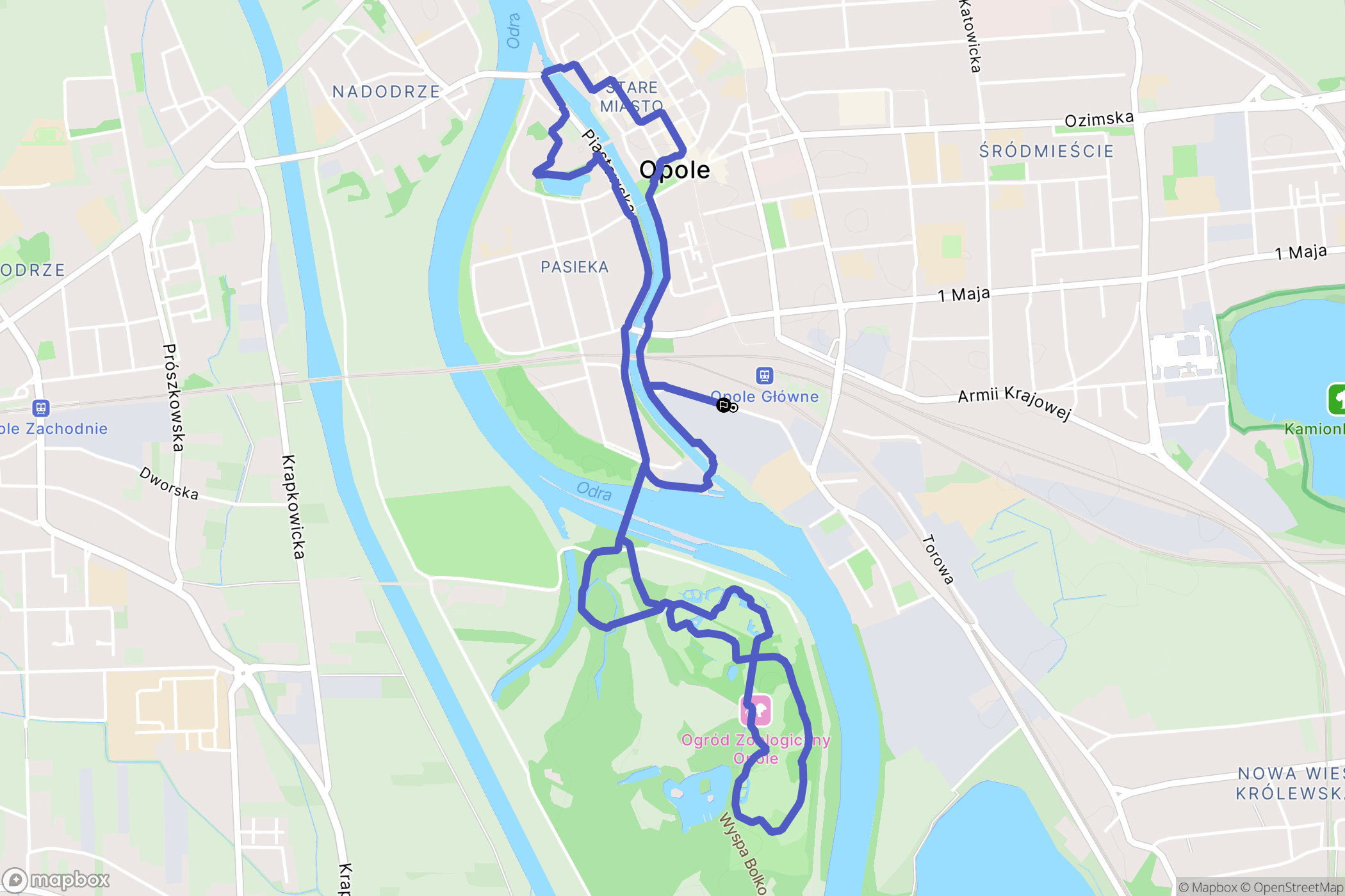 Opole: mapa trasy - Poland