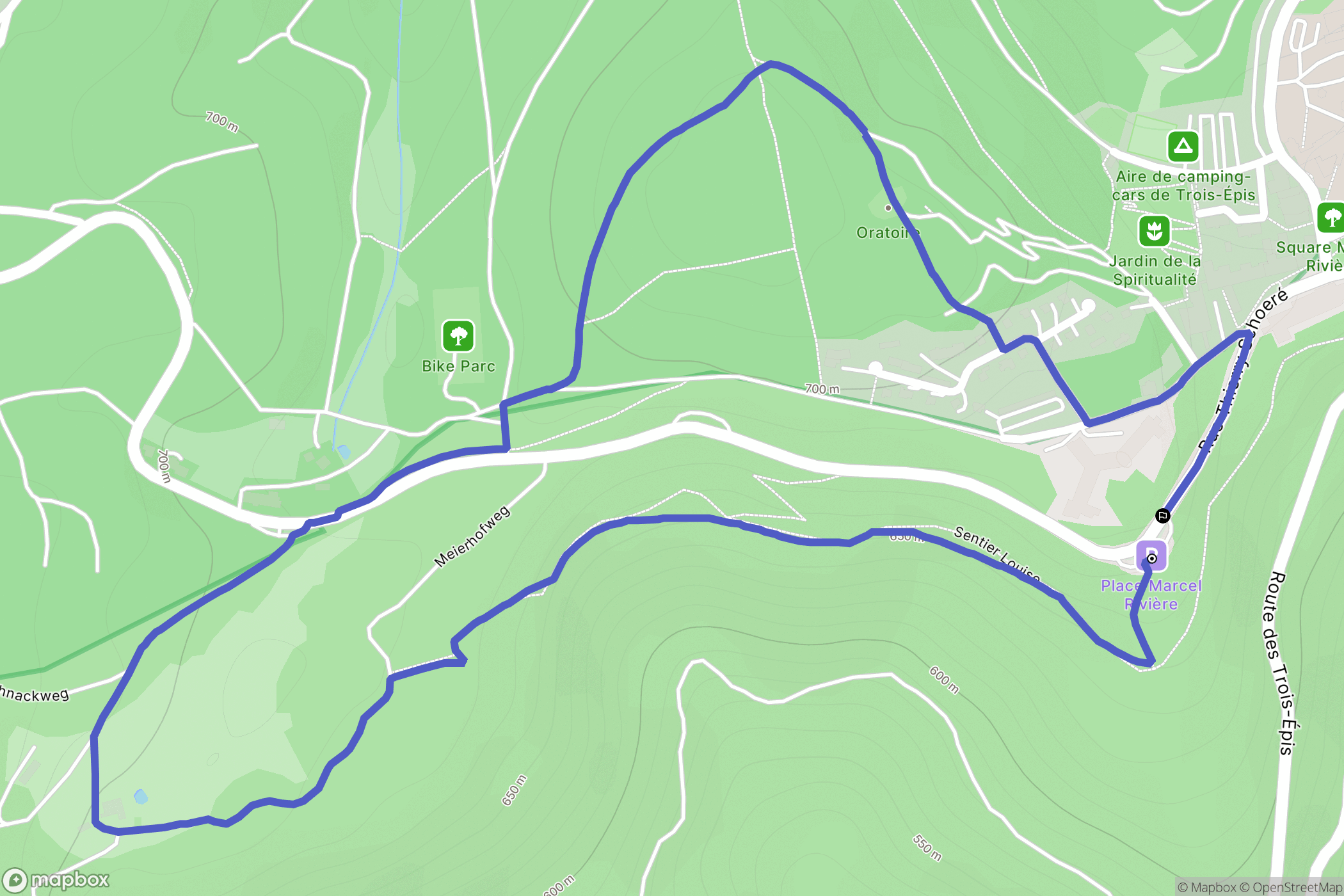 Turckheim : carte du parcours de randonnée - France
