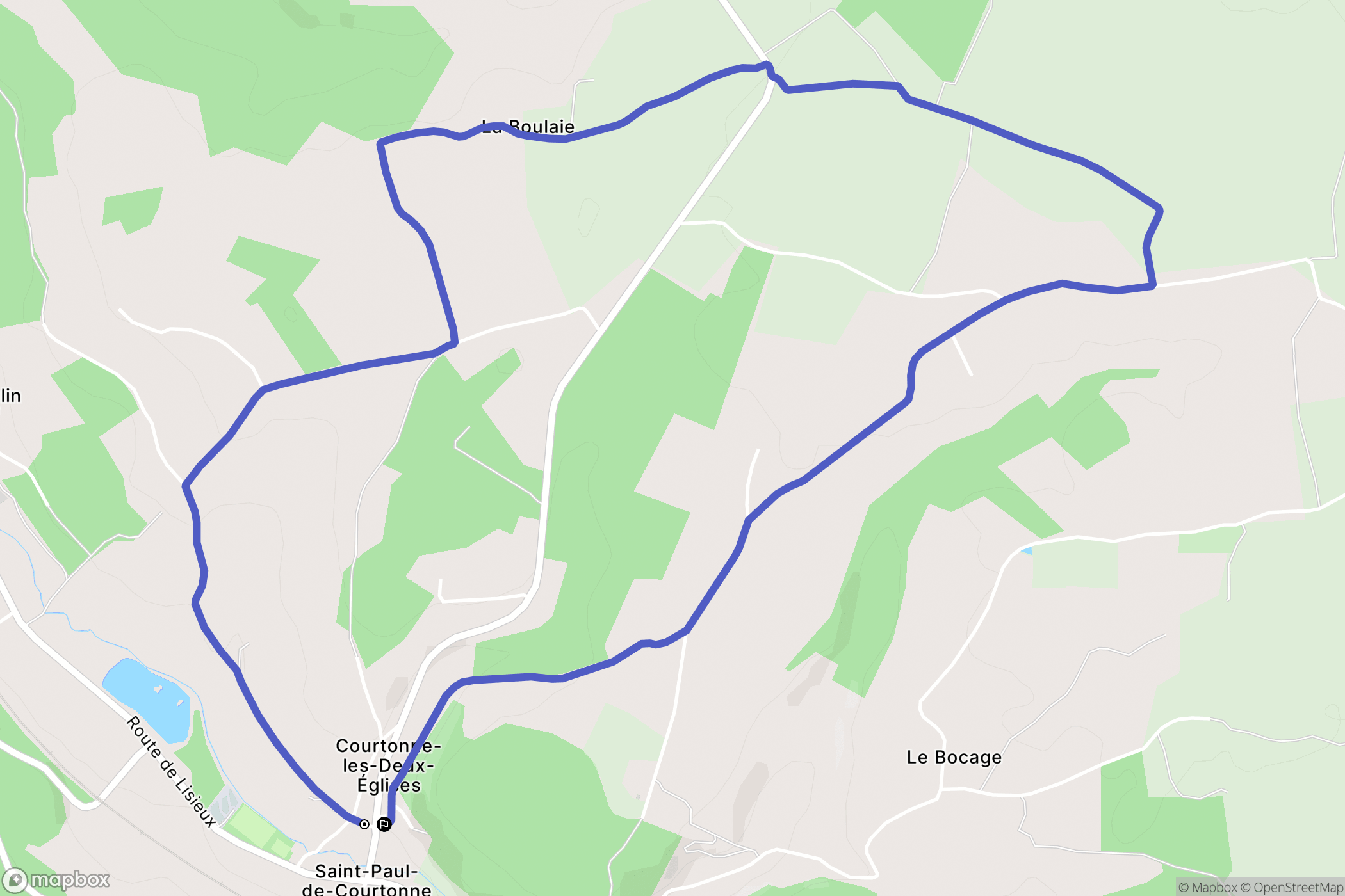 Courtonne-les-Deux-Églises : carte du parcours de randonnée - France