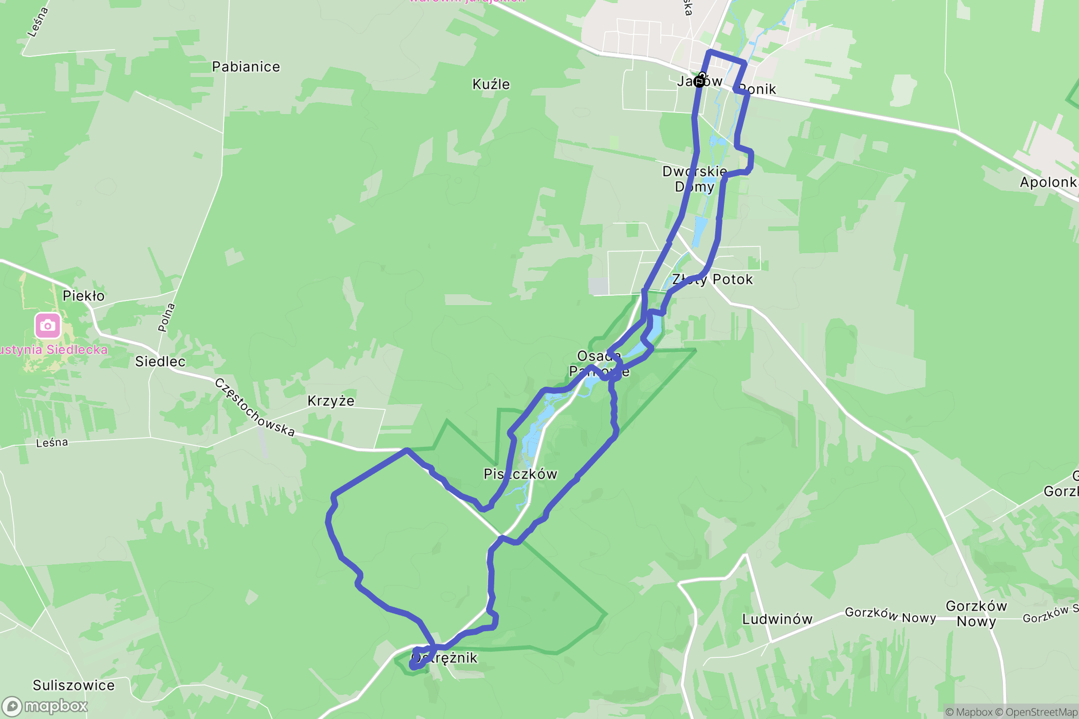Janów: mapa trasy - Poland