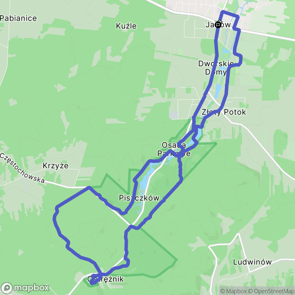 Janów: mapa trasy - Poland
